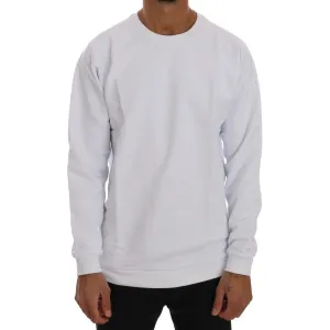 Daniele Alessandrini Elegant White Crewneck Cotton Sweater