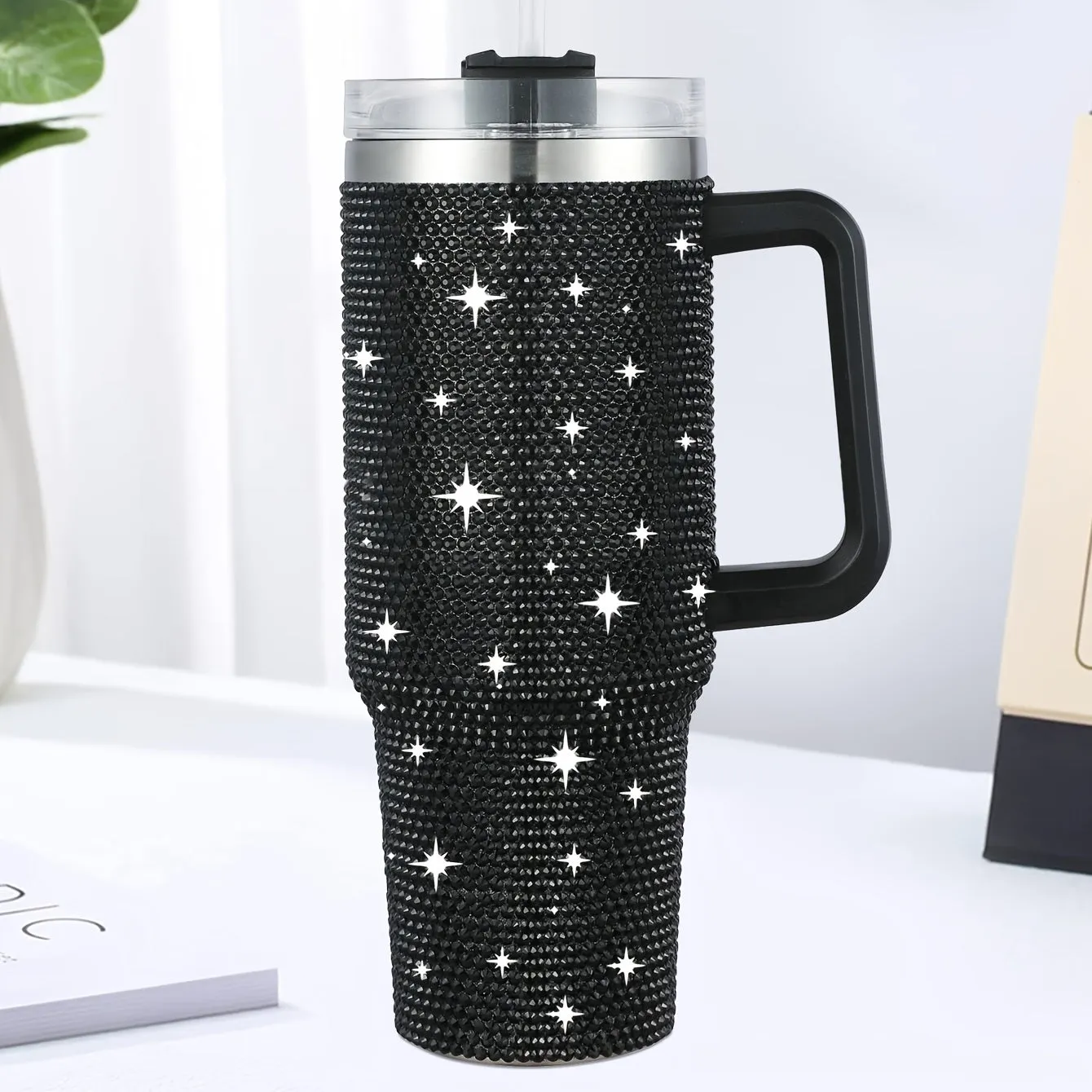 Dazzling Brilliance: Stainless Steel Rhinestone Tumbler 40 Oz