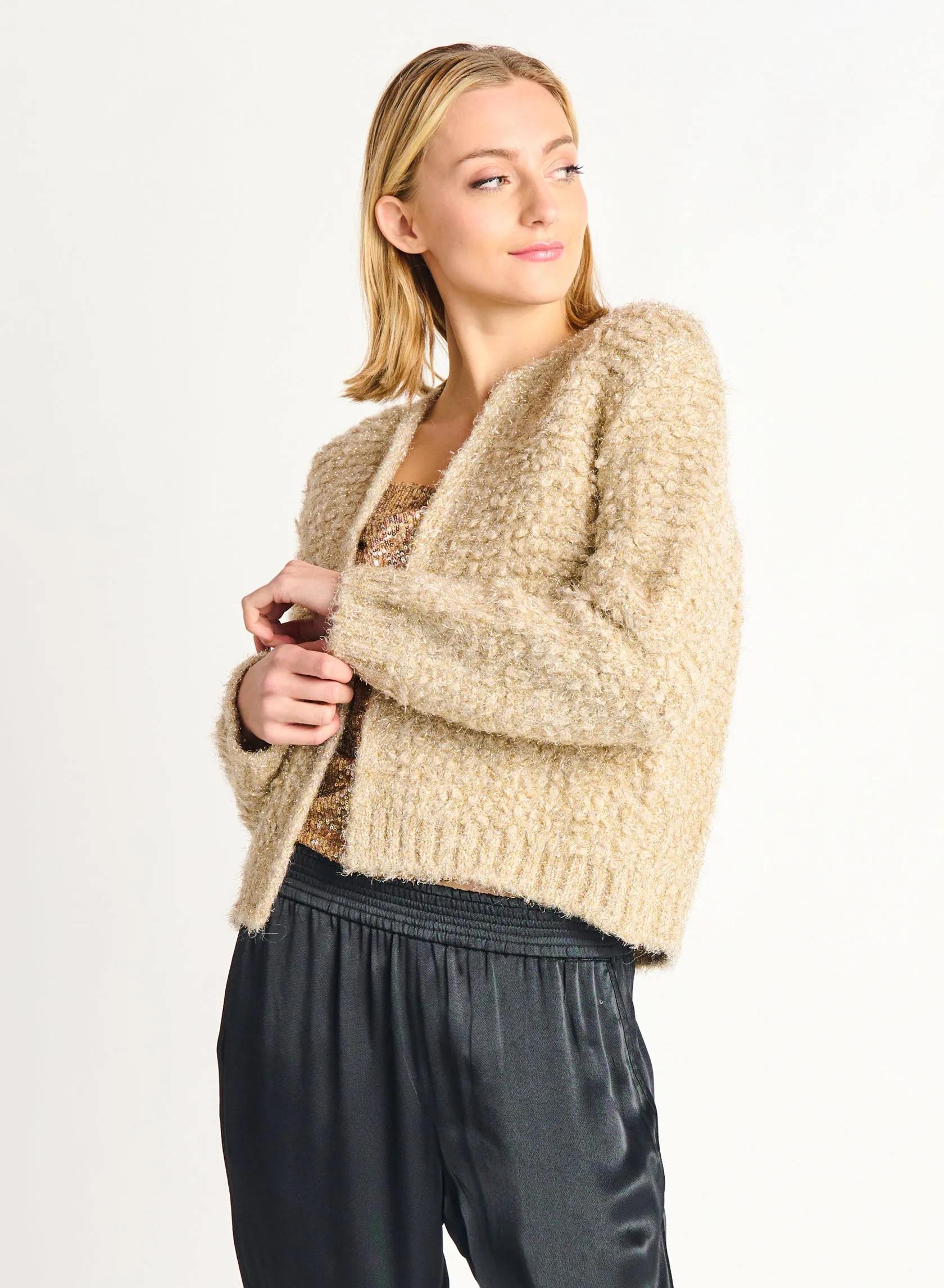 Dex Tundra Lurex Boucle Cardigan