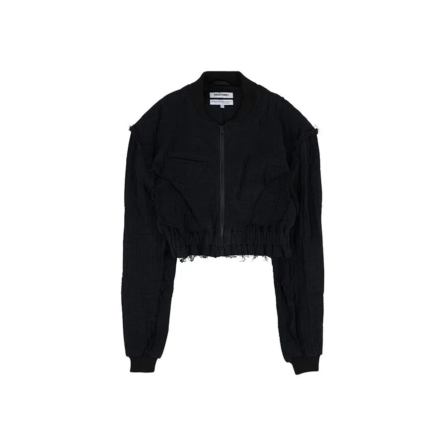 Divided way zip up jumper black