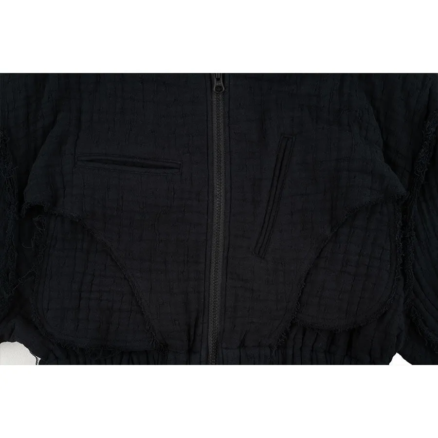 Divided way zip up jumper black