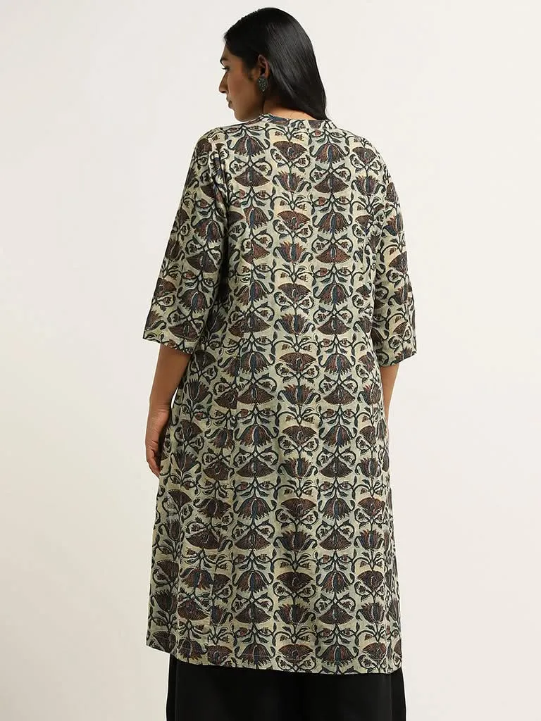 Diza Multi Floral Printed Cotton Kurta