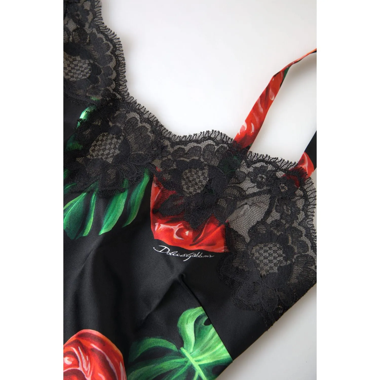 Dolce & Gabbana Anthurium Print Silk Camisole Top