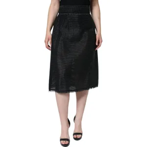 Dolce & Gabbana Black Viscose High Waist Pencil Cut Skirt