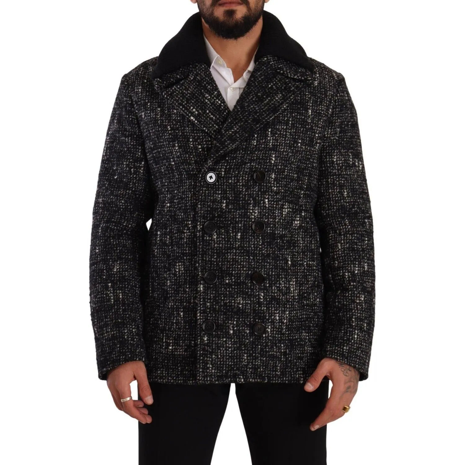 Dolce & Gabbana Chic Double Breasted Wool Blend Overcoat