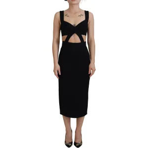 Dolce & Gabbana Elegant Black Midi Sheath Dress