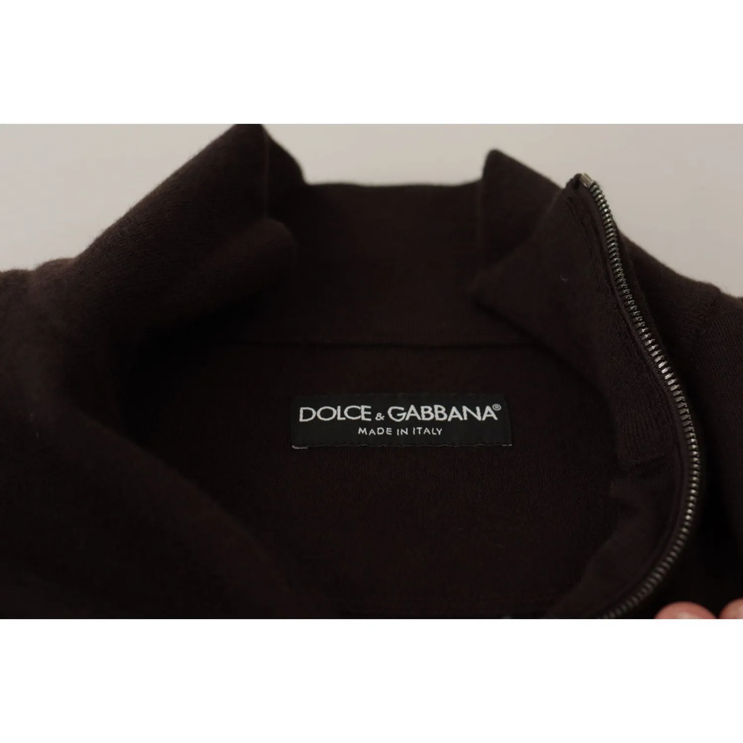 Dolce & Gabbana Elegant Cashmere Zippered Pullover Sweater