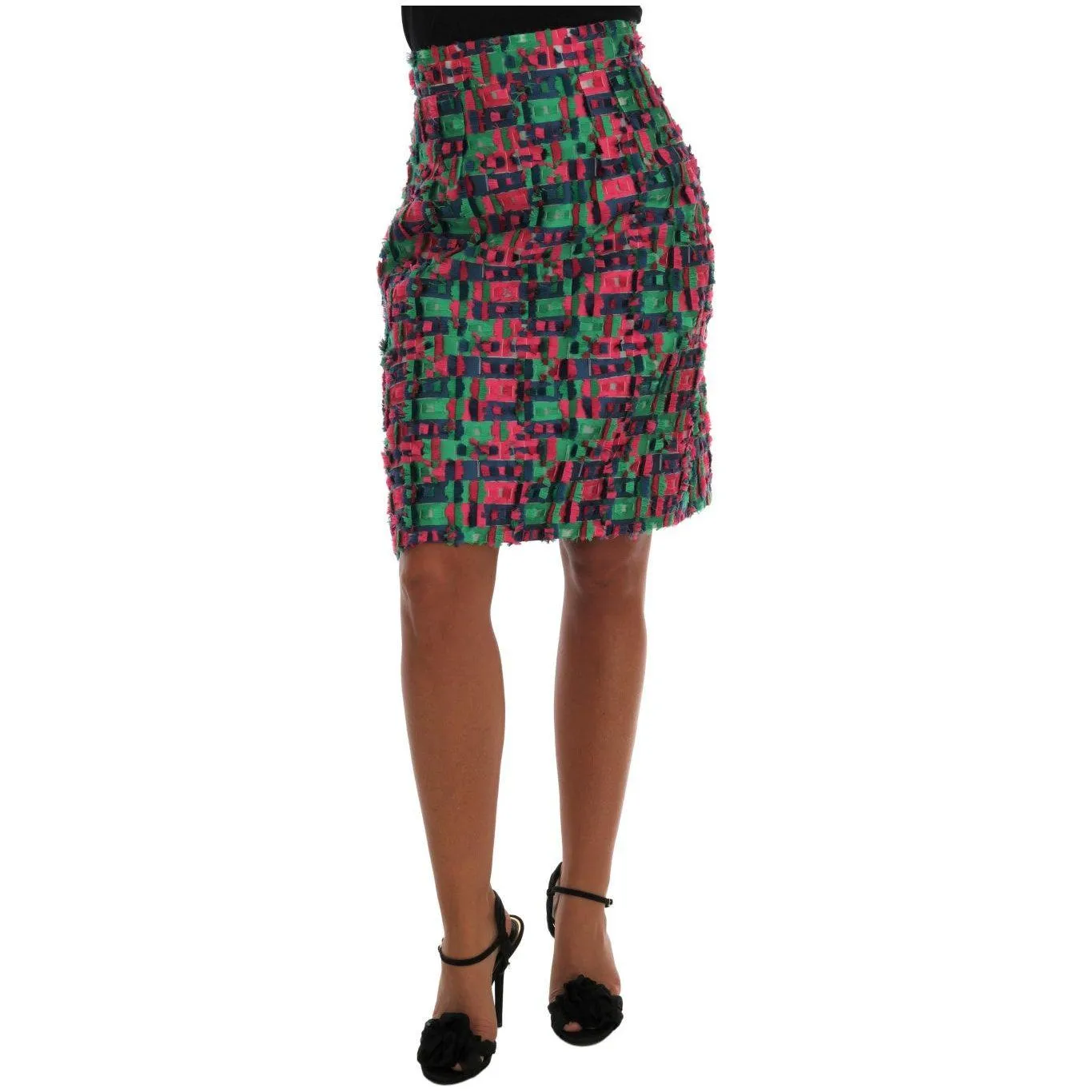 Dolce & Gabbana Elegant Jacquard High Waist Pencil Skirt