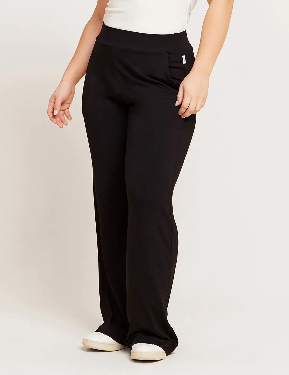 Downtime Wide Leg Lounge Pant - Black