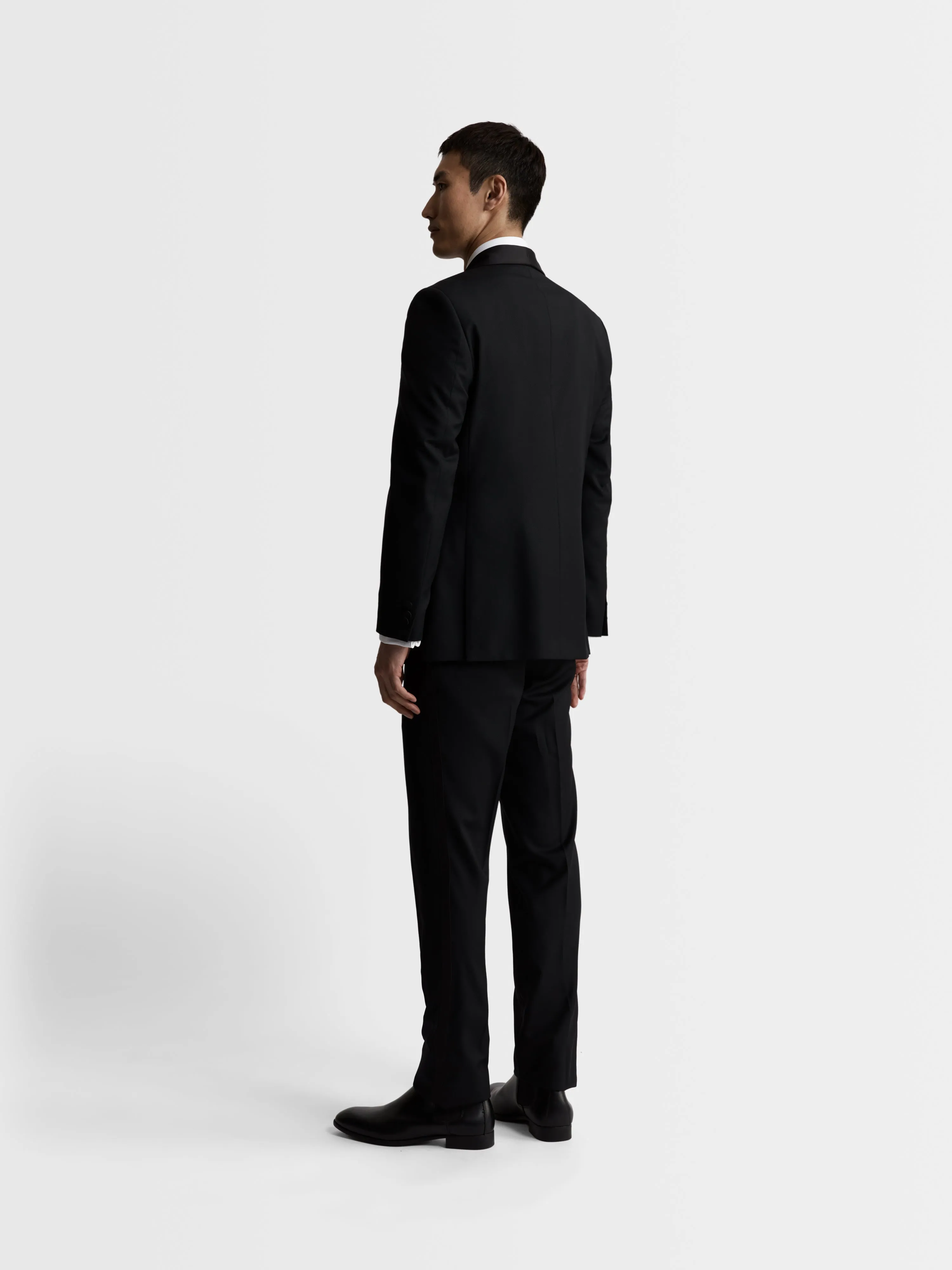 Draper Italian Luxury Slim Black Textured Dinner Jacket