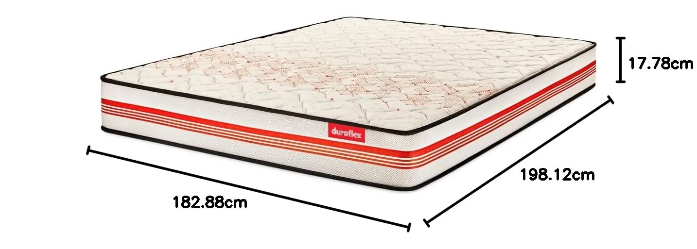 Duroflex Propel 3 Zoned NRG Layer Medium Firm King Size 7 Inch Pocket Spring Mattress with Zero Motion Transfer (78 X 72 X 7 inch)