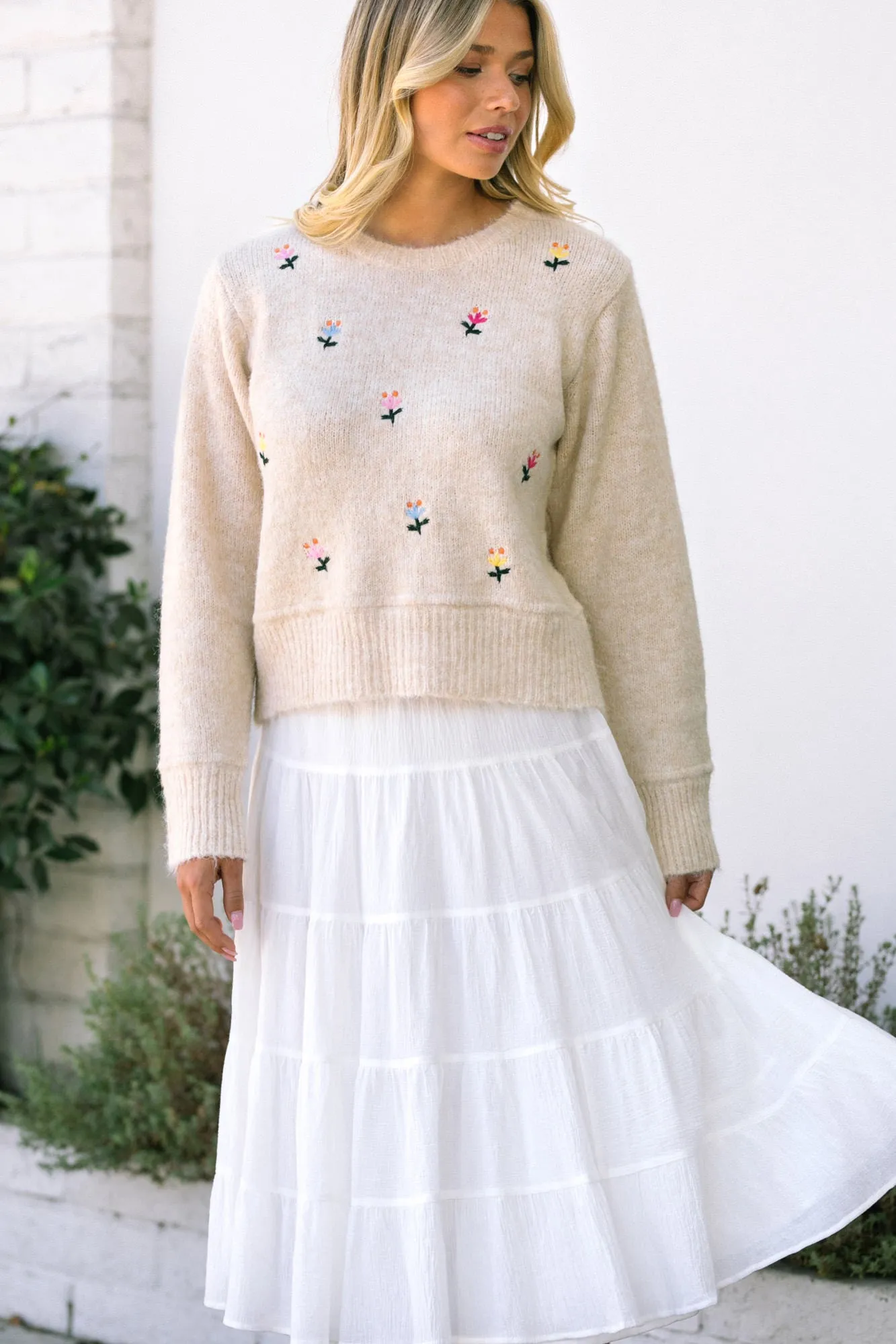 Elliot Embroidered Floral Sweater