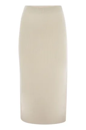 FABIANA FILIPPI Elegant High-Waisted Ribbed Pencil Skirt