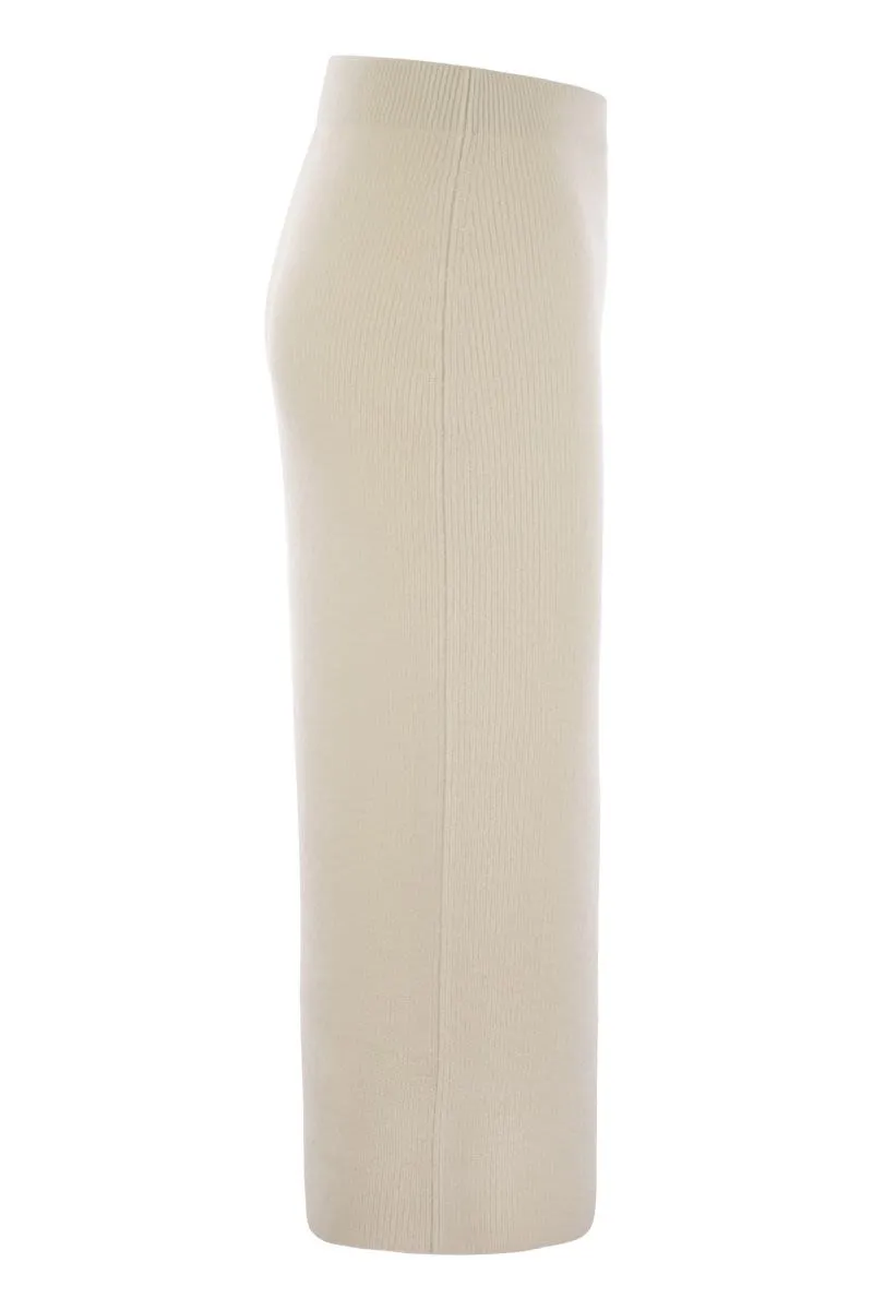 FABIANA FILIPPI Elegant High-Waisted Ribbed Pencil Skirt