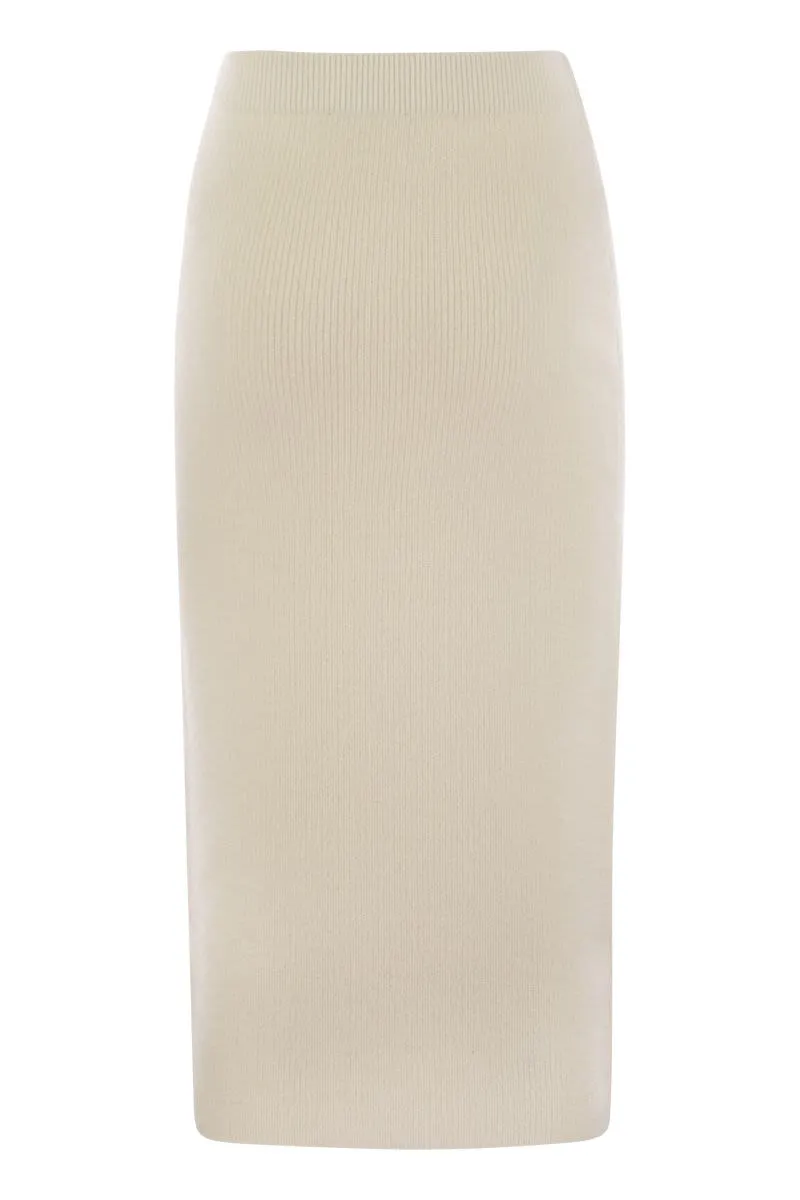 FABIANA FILIPPI Elegant High-Waisted Ribbed Pencil Skirt