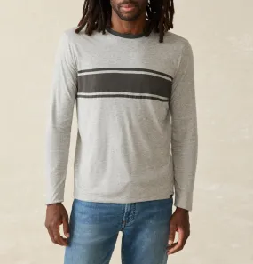 Faherty Cloud Reversible Crew Charcoal Heather