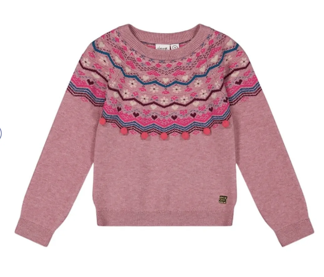 Fairisle 3D Pom Pom Sweater