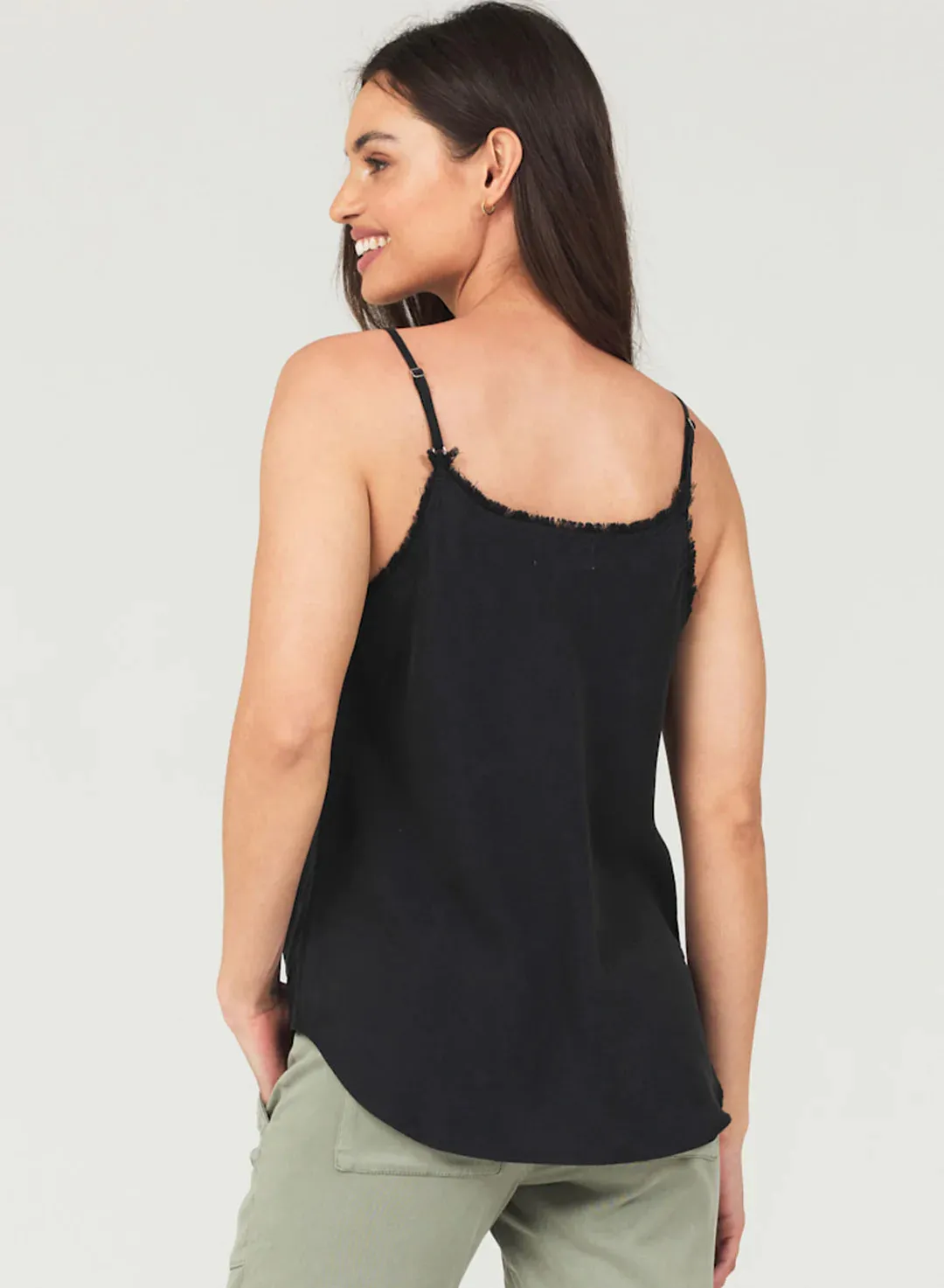 Frayed Edge Camisole - Vintage Black