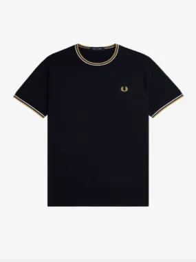 Fred Perry Twin Tipped T-Shirt/Navy/Ecru/Honeycomb - New AW24