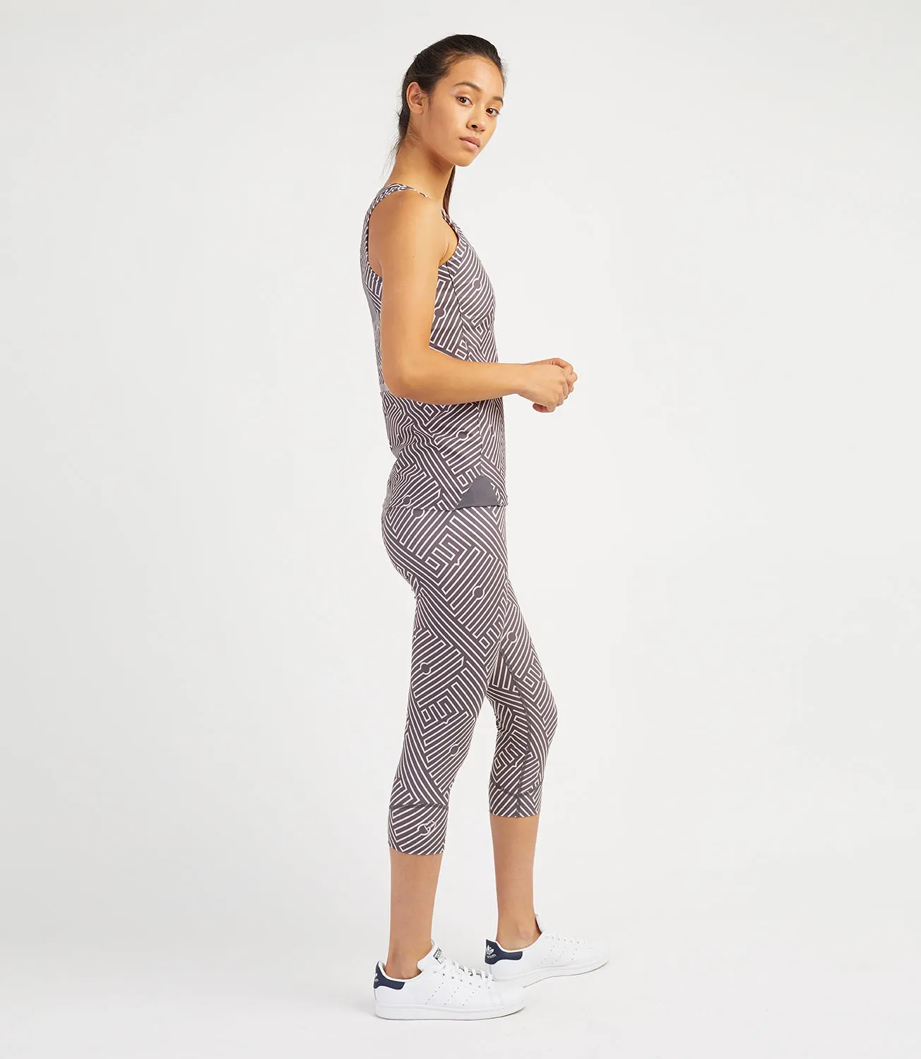 Georgia Capri Leggings - Ant/Pale Rose Print