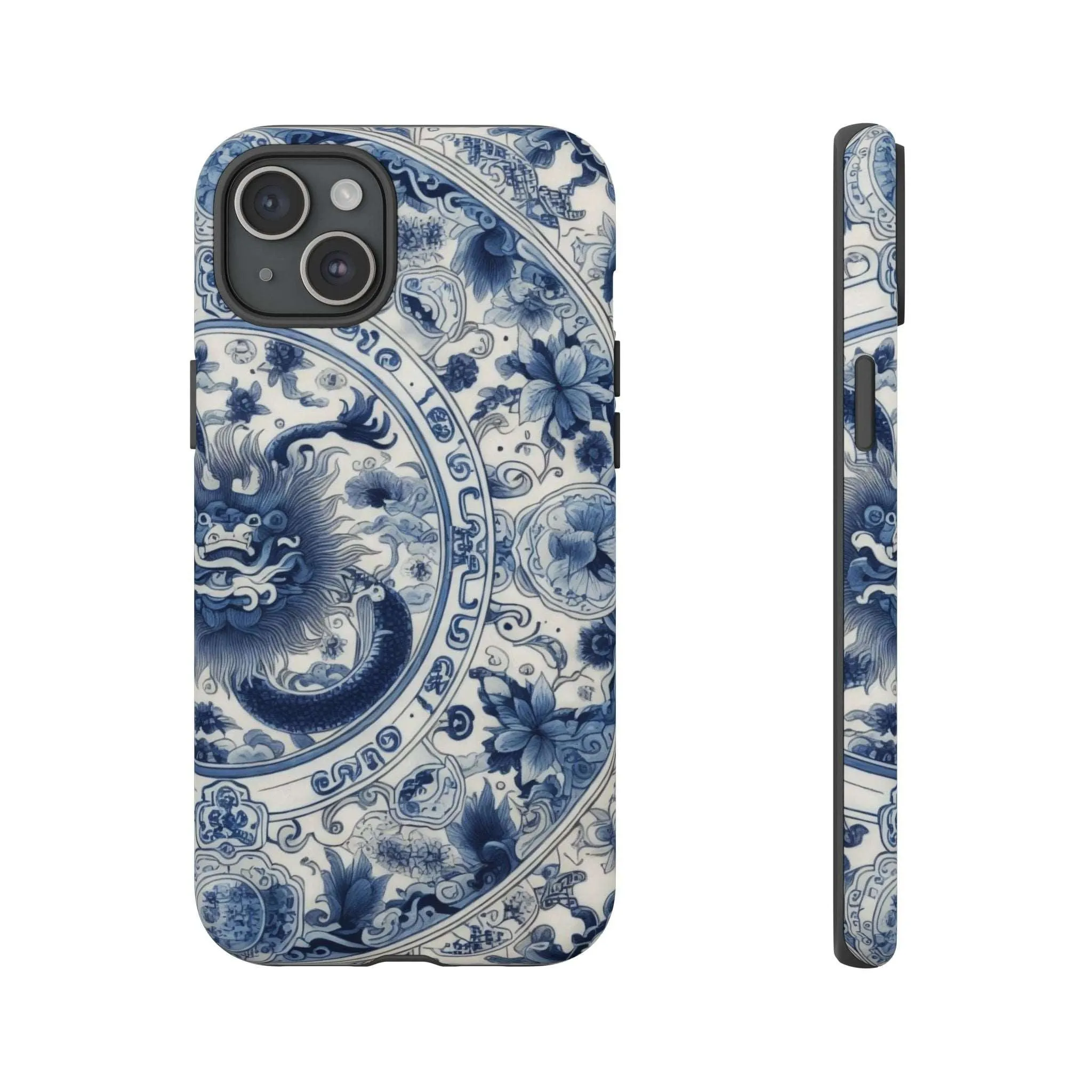 Get Ready to Take Your Cell Phone to the Next Level of Kitsch with this Blue and White Porcelain Look Dragon Case