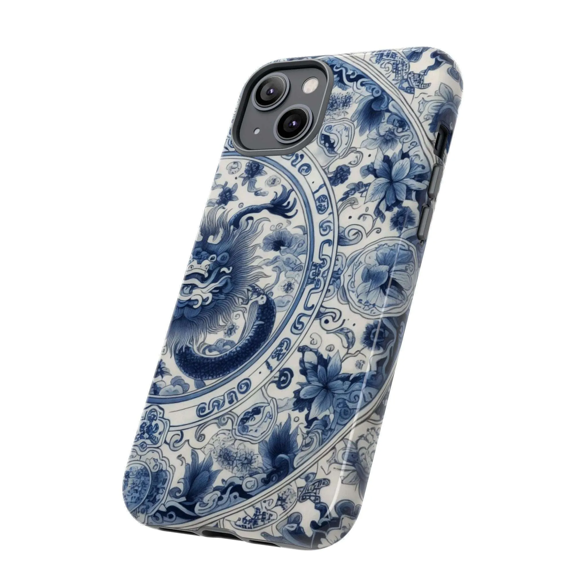 Get Ready to Take Your Cell Phone to the Next Level of Kitsch with this Blue and White Porcelain Look Dragon Case