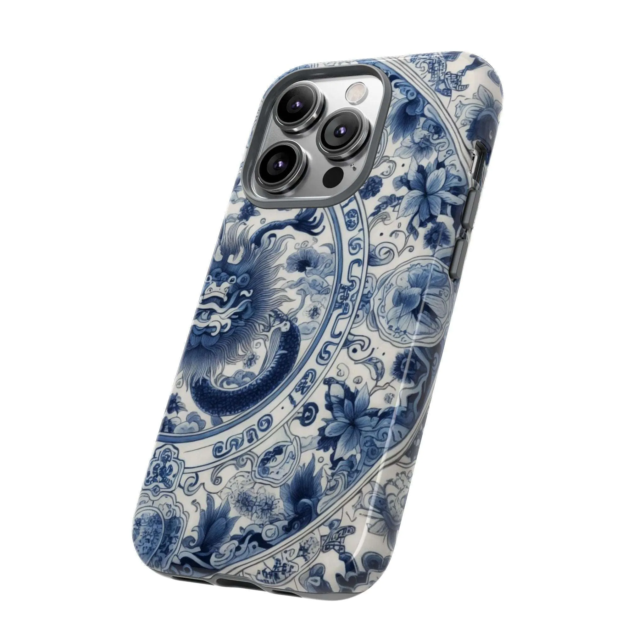 Get Ready to Take Your Cell Phone to the Next Level of Kitsch with this Blue and White Porcelain Look Dragon Case