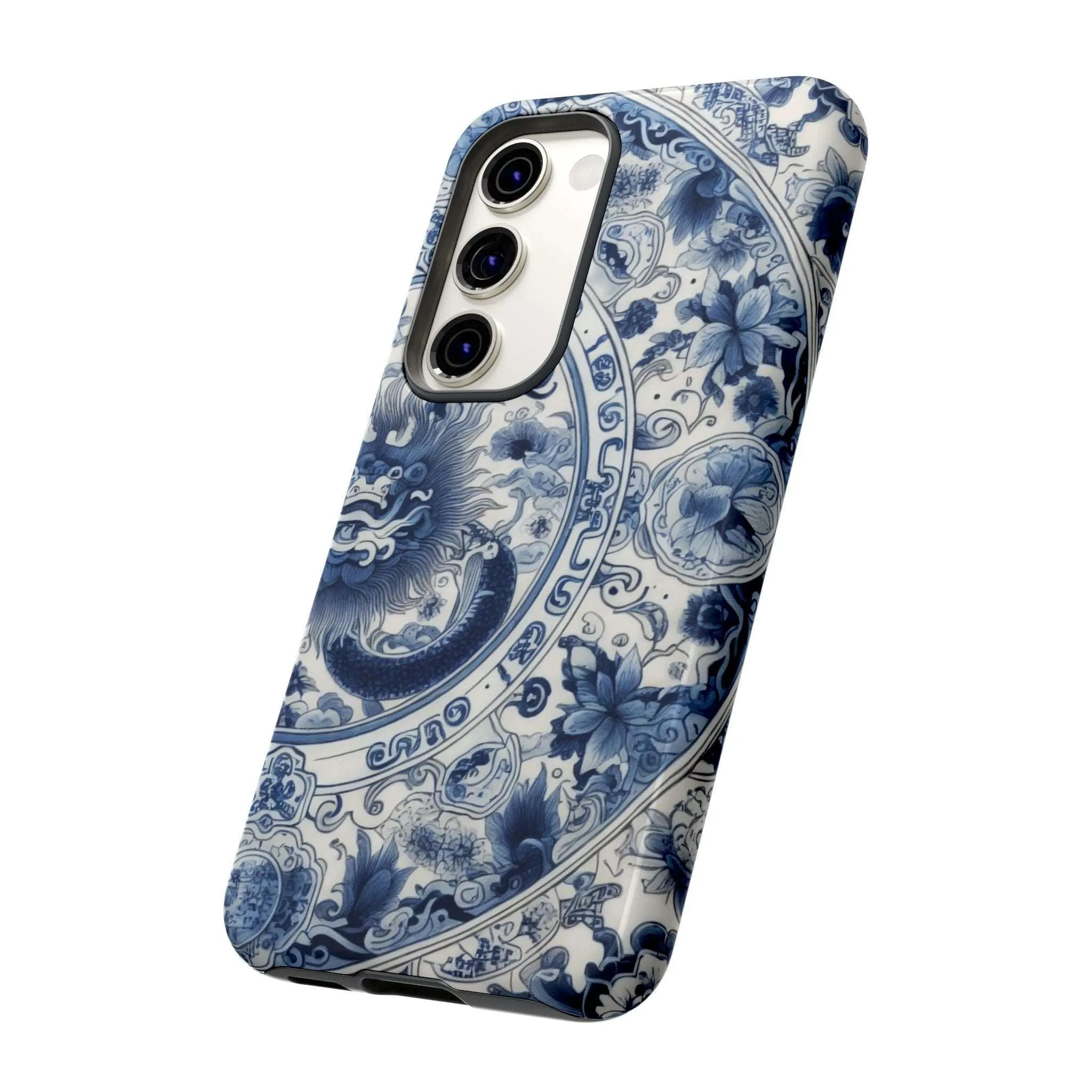 Get Ready to Take Your Cell Phone to the Next Level of Kitsch with this Blue and White Porcelain Look Dragon Case