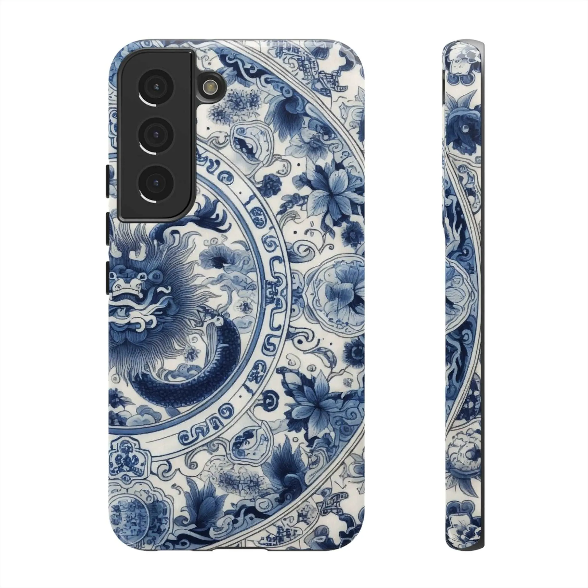 Get Ready to Take Your Cell Phone to the Next Level of Kitsch with this Blue and White Porcelain Look Dragon Case