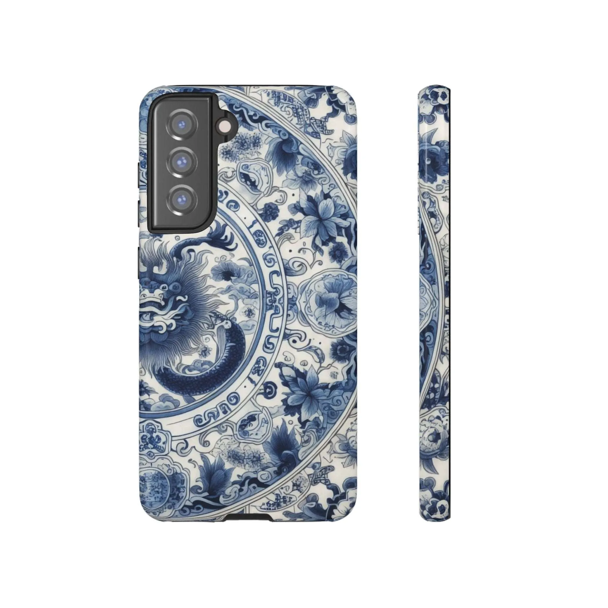 Get Ready to Take Your Cell Phone to the Next Level of Kitsch with this Blue and White Porcelain Look Dragon Case