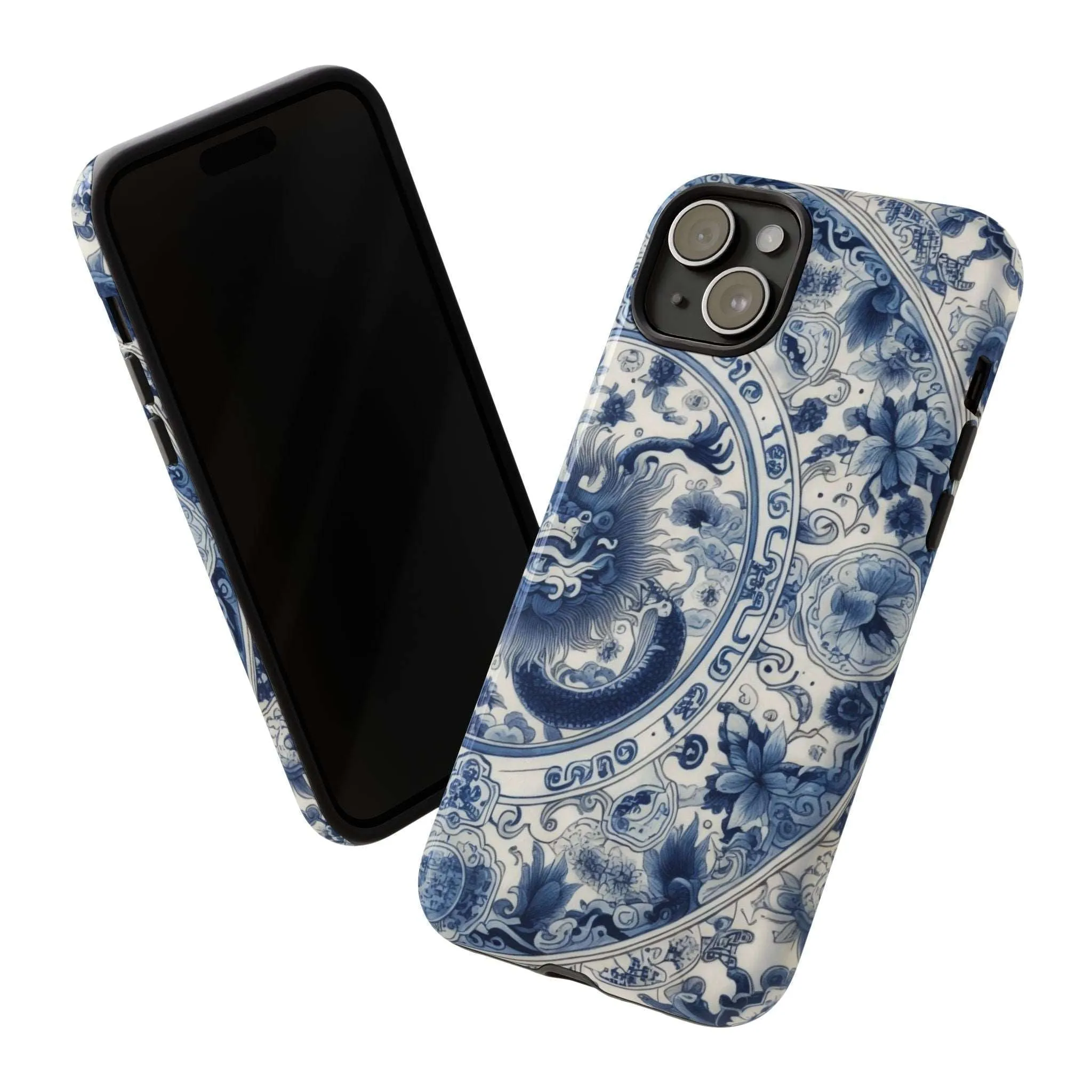 Get Ready to Take Your Cell Phone to the Next Level of Kitsch with this Blue and White Porcelain Look Dragon Case