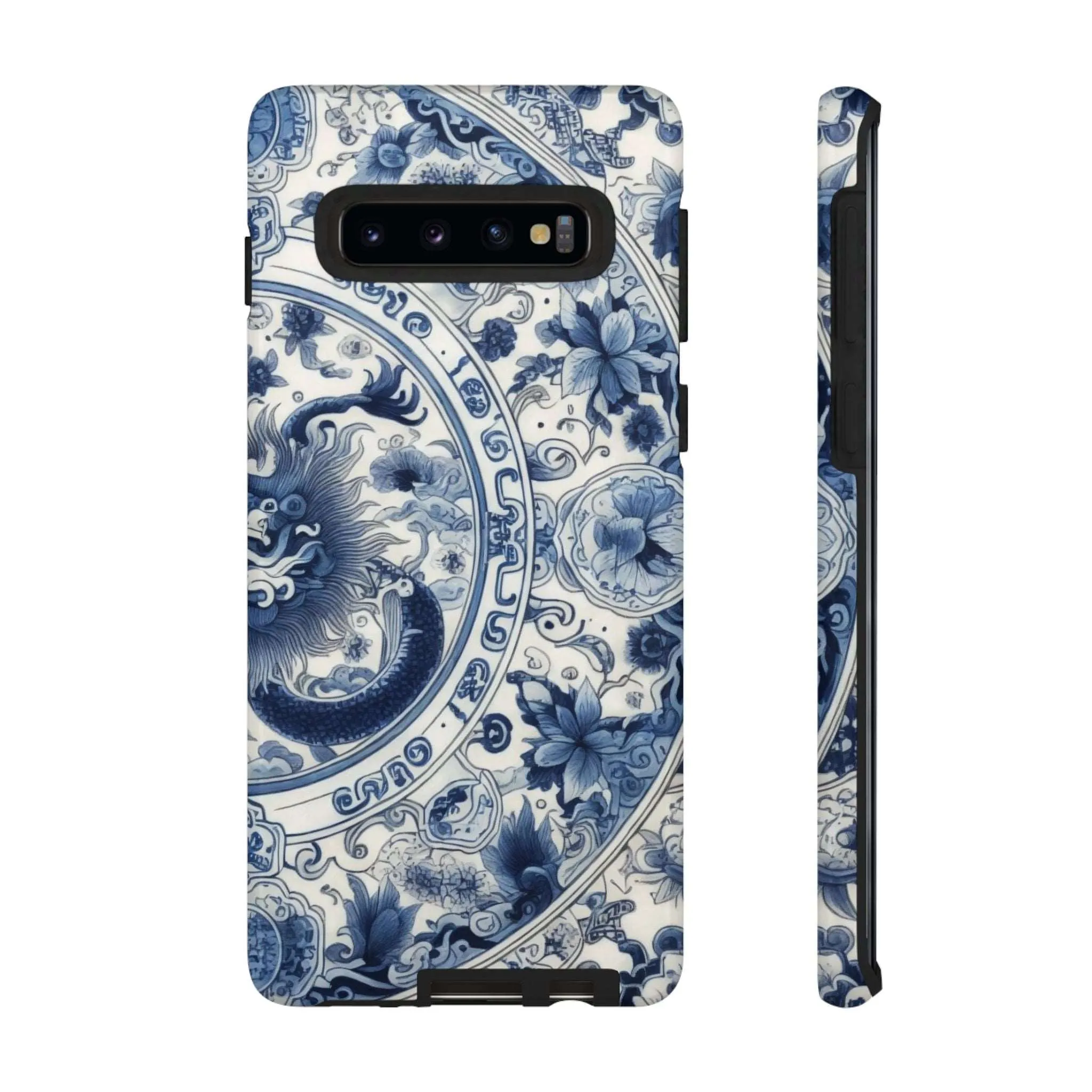 Get Ready to Take Your Cell Phone to the Next Level of Kitsch with this Blue and White Porcelain Look Dragon Case