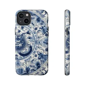 Get Ready to Take Your Cell Phone to the Next Level of Kitsch with this Blue and White Porcelain Look Dragon Case