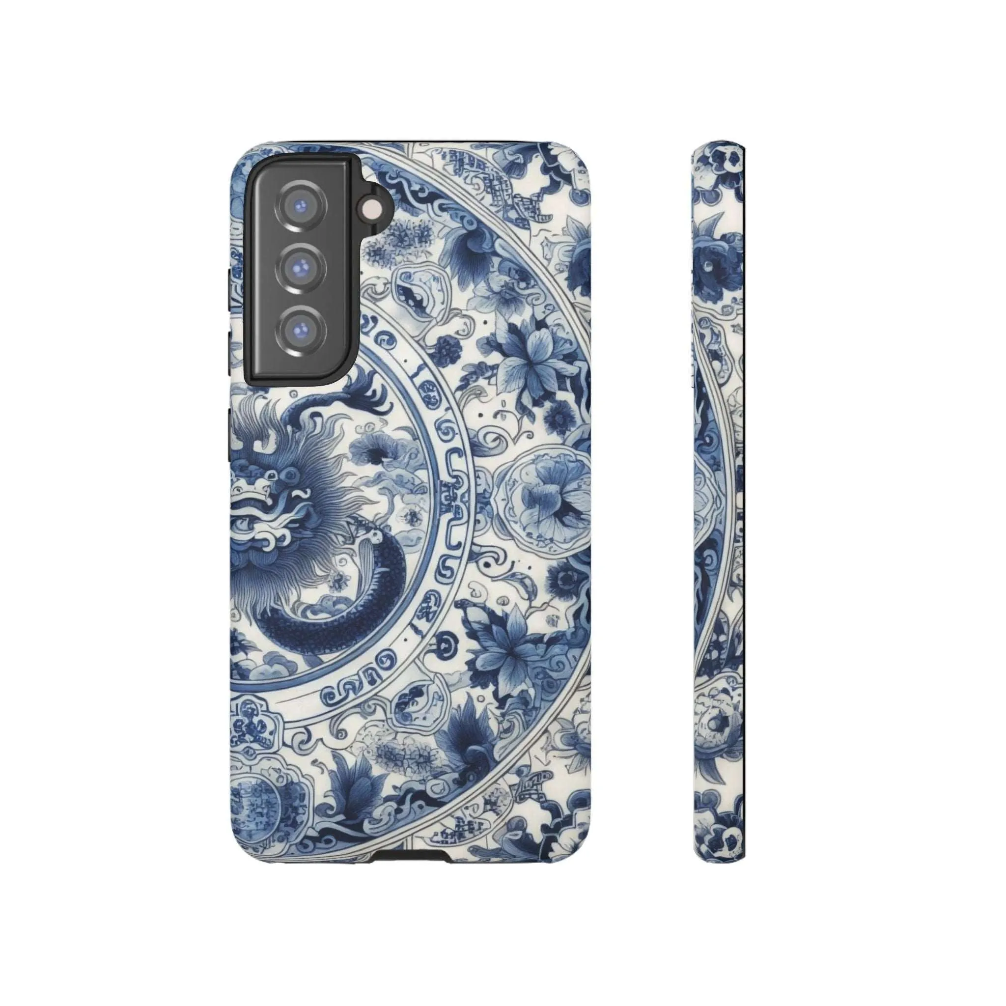 Get Ready to Take Your Cell Phone to the Next Level of Kitsch with this Blue and White Porcelain Look Dragon Case