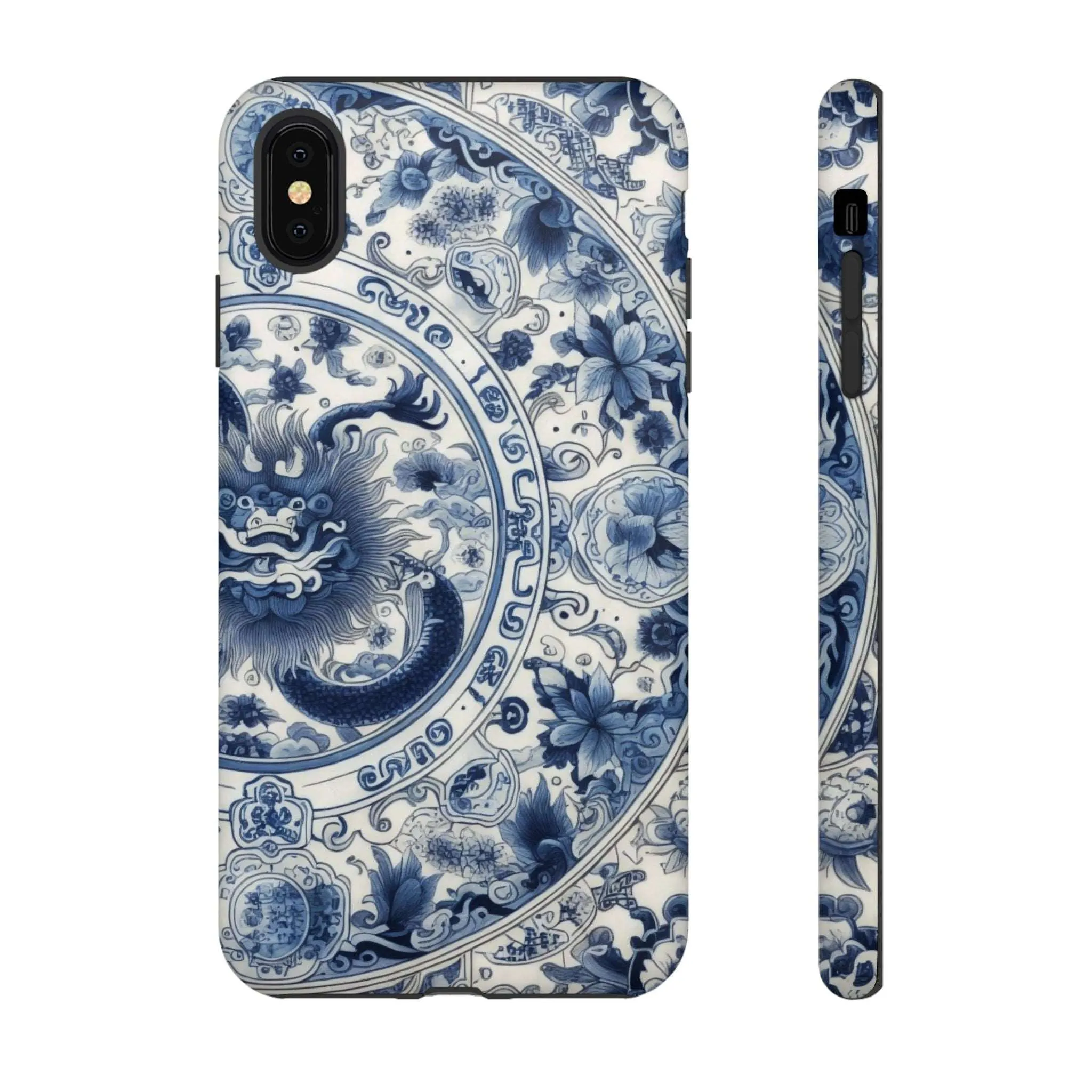 Get Ready to Take Your Cell Phone to the Next Level of Kitsch with this Blue and White Porcelain Look Dragon Case