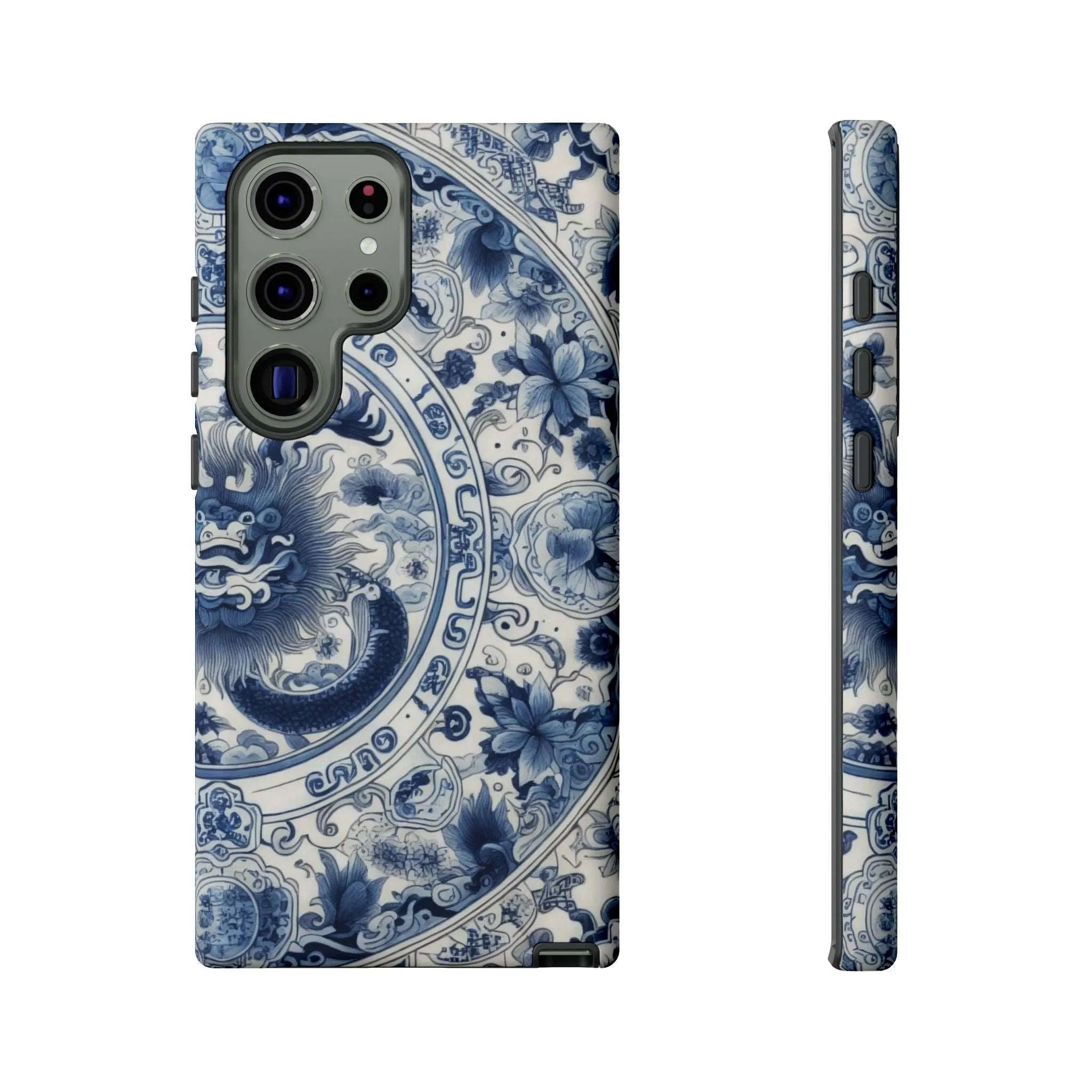 Get Ready to Take Your Cell Phone to the Next Level of Kitsch with this Blue and White Porcelain Look Dragon Case