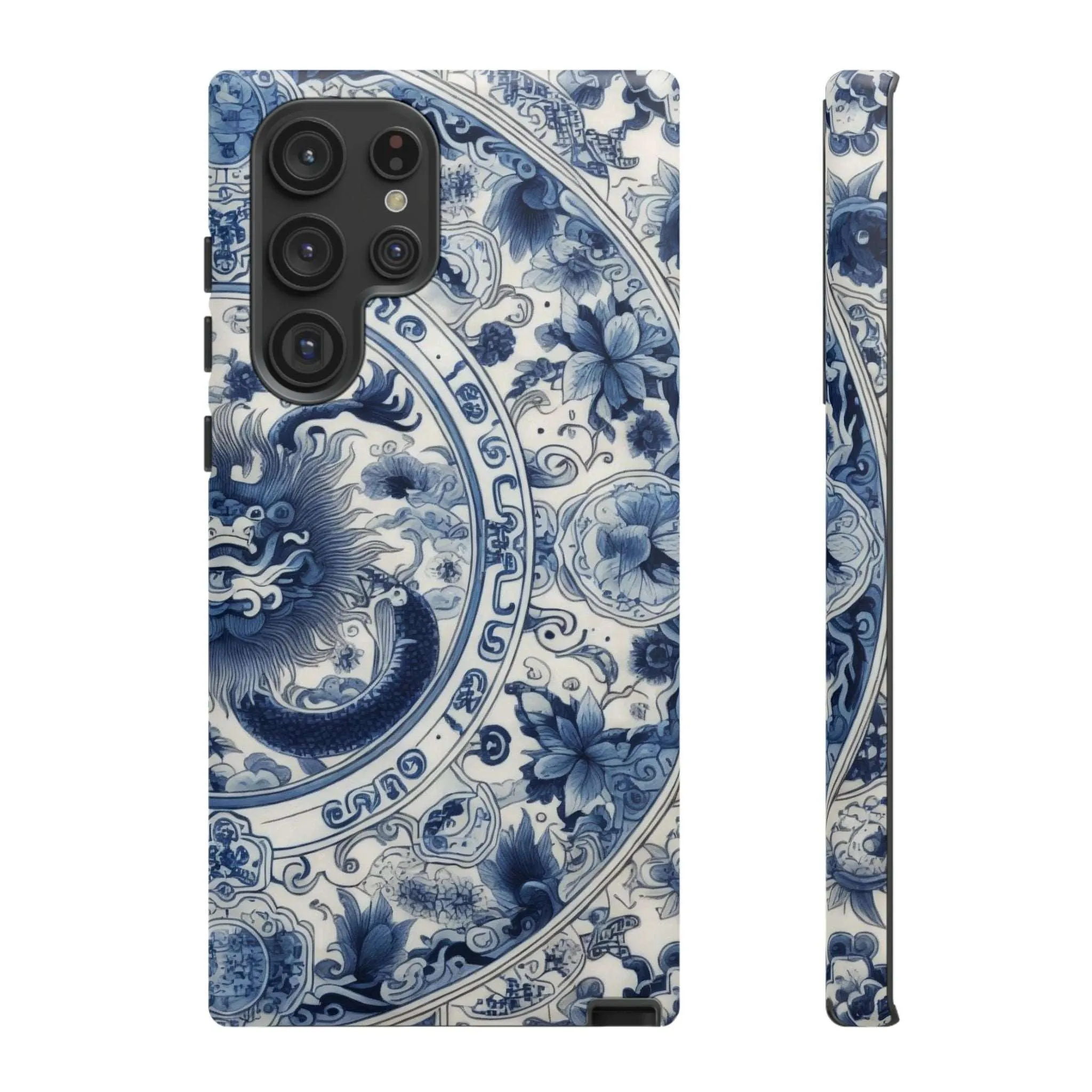 Get Ready to Take Your Cell Phone to the Next Level of Kitsch with this Blue and White Porcelain Look Dragon Case