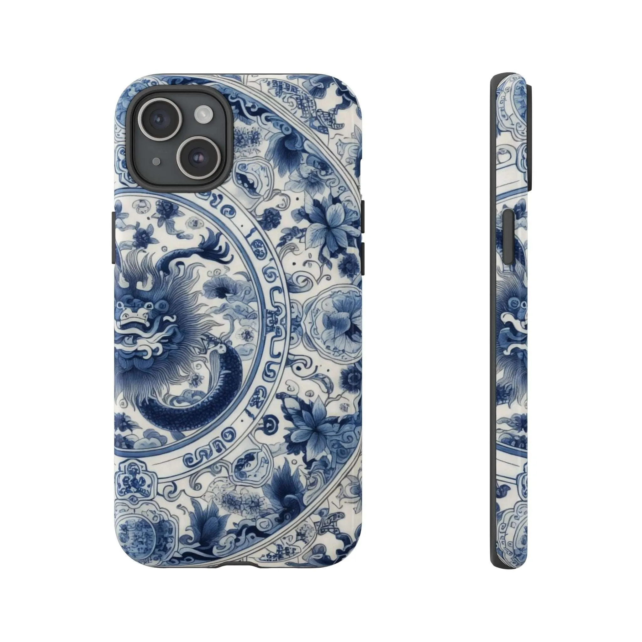 Get Ready to Take Your Cell Phone to the Next Level of Kitsch with this Blue and White Porcelain Look Dragon Case