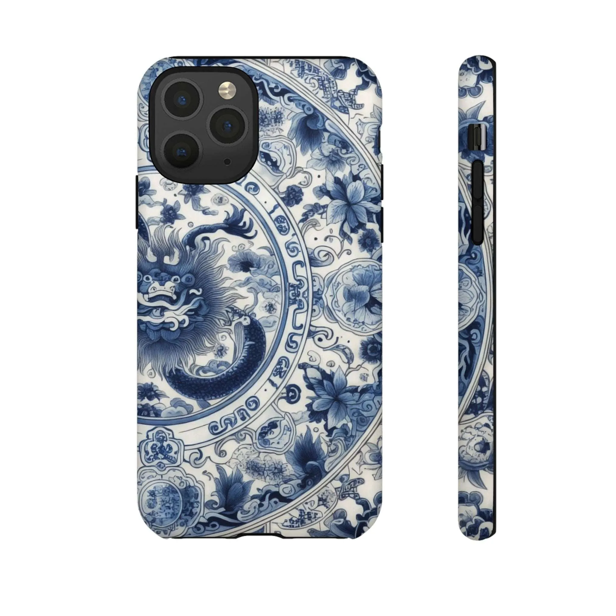 Get Ready to Take Your Cell Phone to the Next Level of Kitsch with this Blue and White Porcelain Look Dragon Case