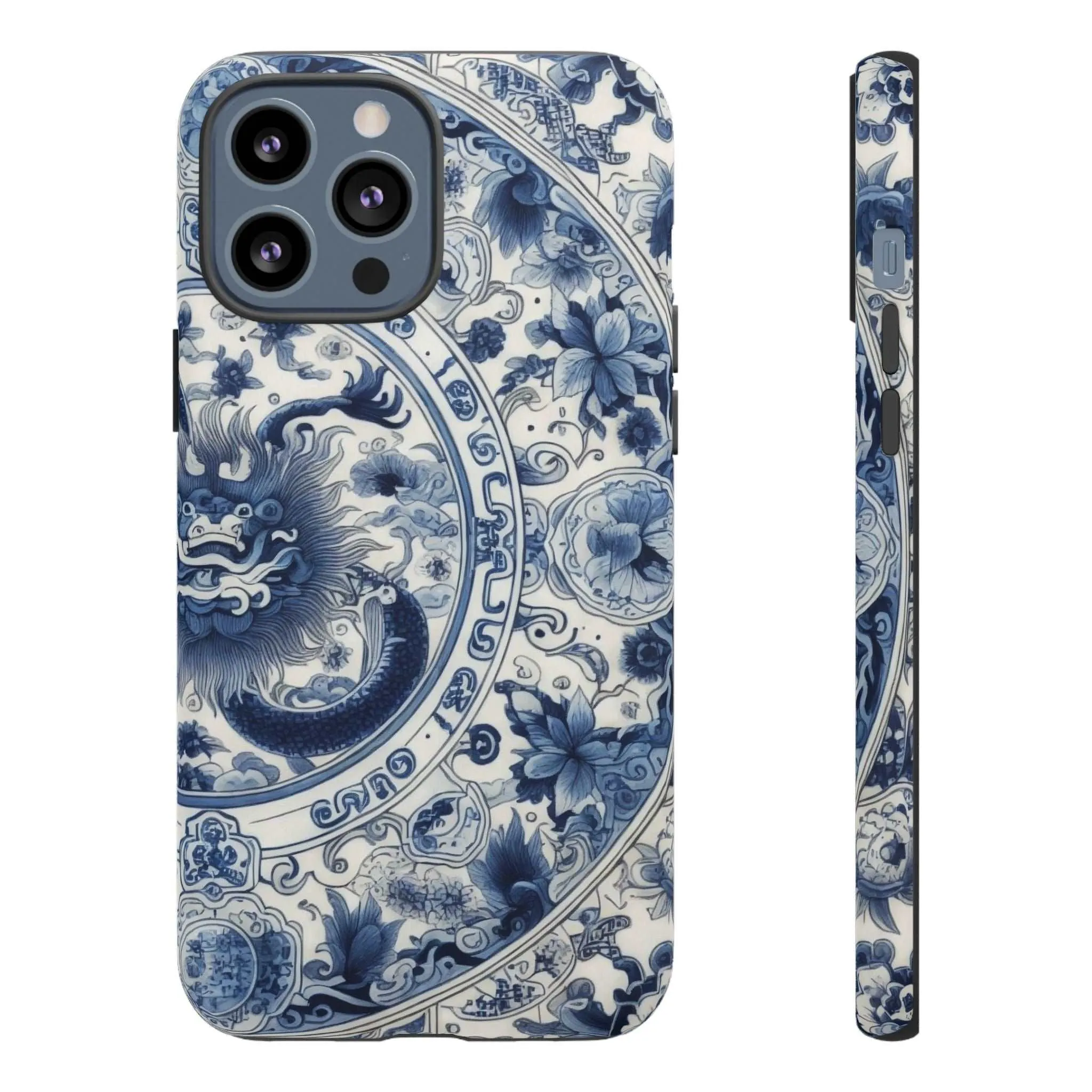 Get Ready to Take Your Cell Phone to the Next Level of Kitsch with this Blue and White Porcelain Look Dragon Case