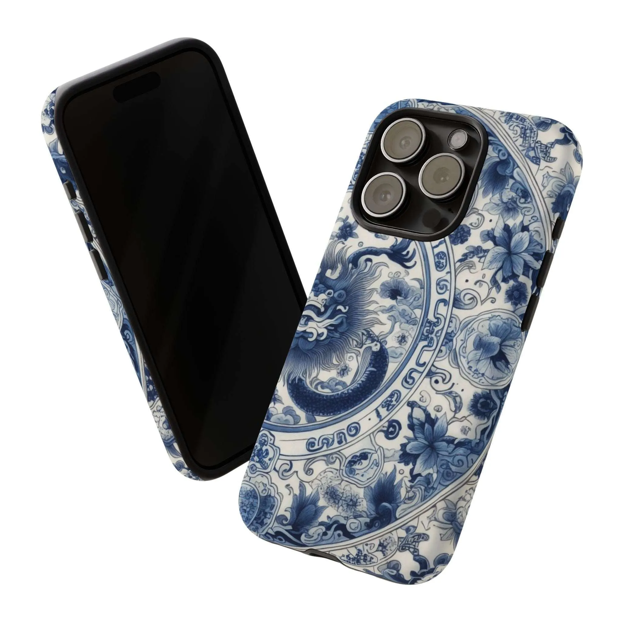 Get Ready to Take Your Cell Phone to the Next Level of Kitsch with this Blue and White Porcelain Look Dragon Case