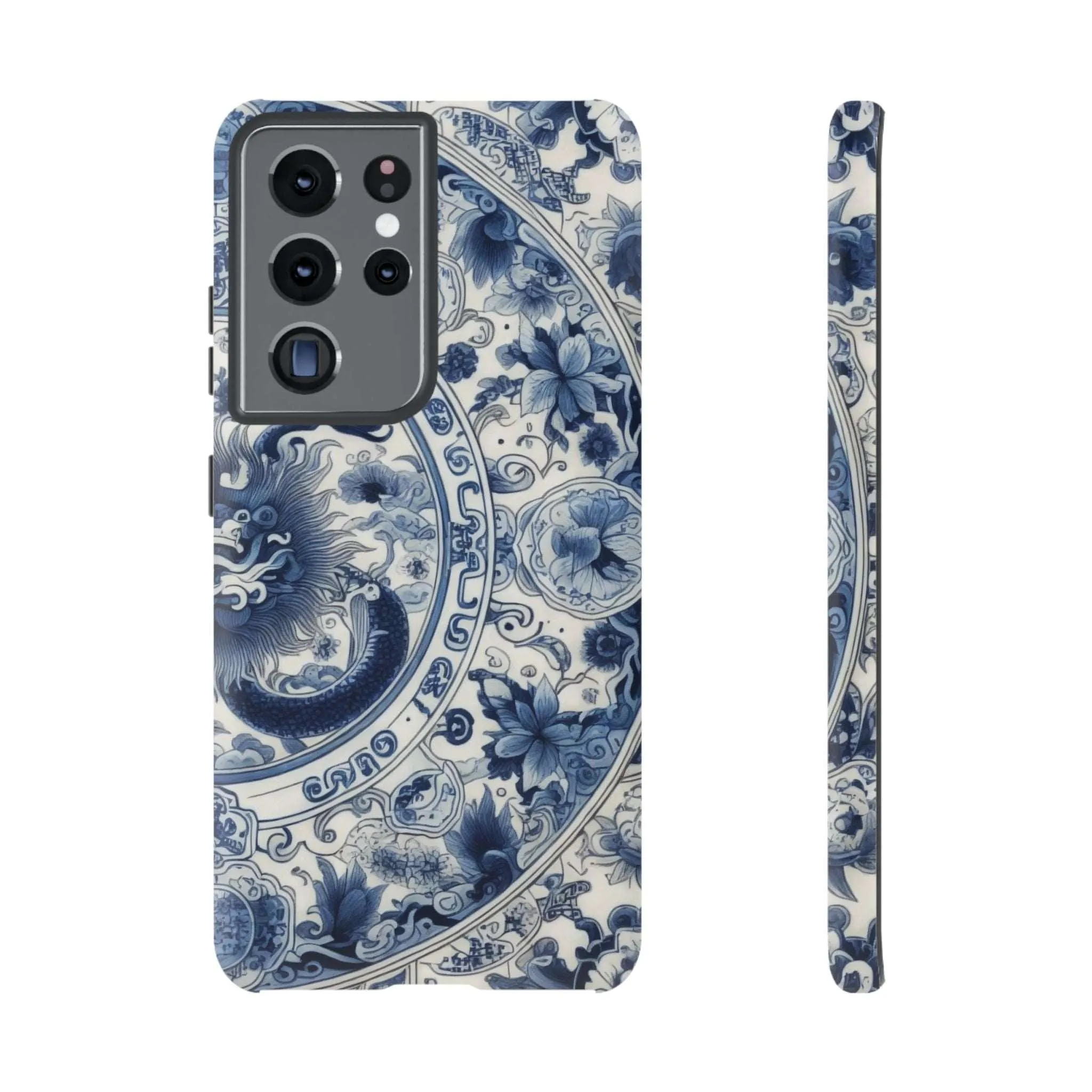 Get Ready to Take Your Cell Phone to the Next Level of Kitsch with this Blue and White Porcelain Look Dragon Case