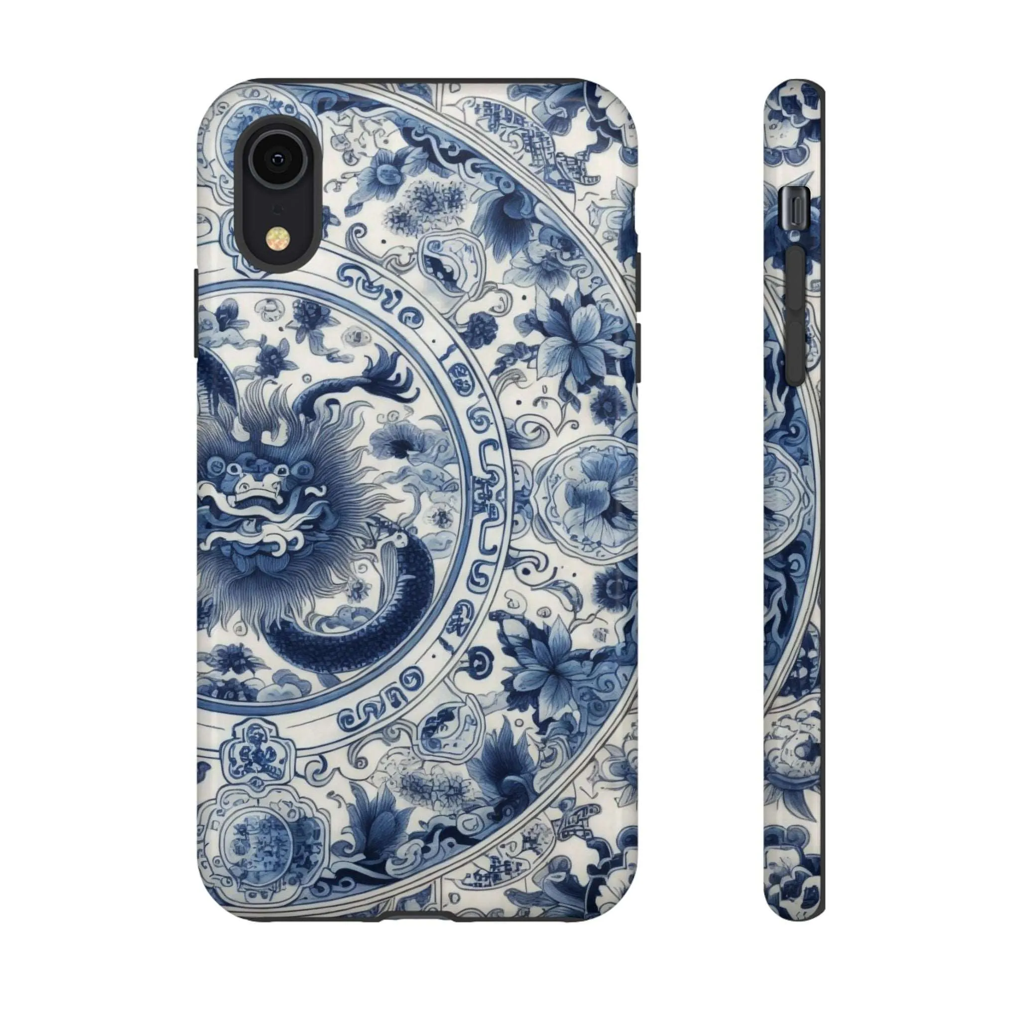 Get Ready to Take Your Cell Phone to the Next Level of Kitsch with this Blue and White Porcelain Look Dragon Case