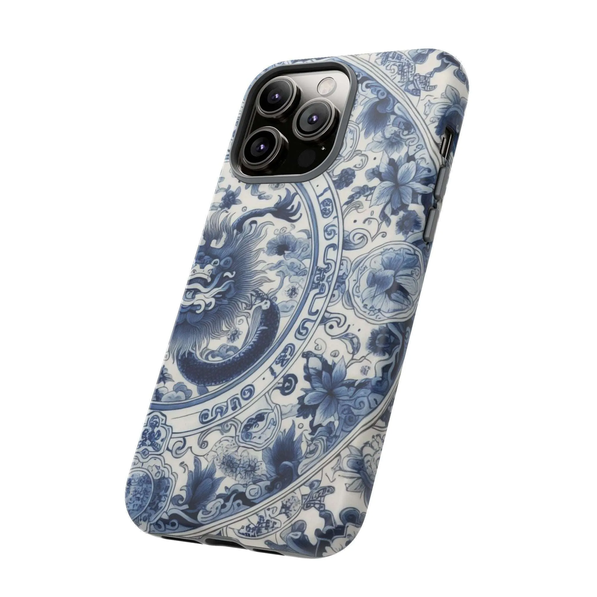 Get Ready to Take Your Cell Phone to the Next Level of Kitsch with this Blue and White Porcelain Look Dragon Case