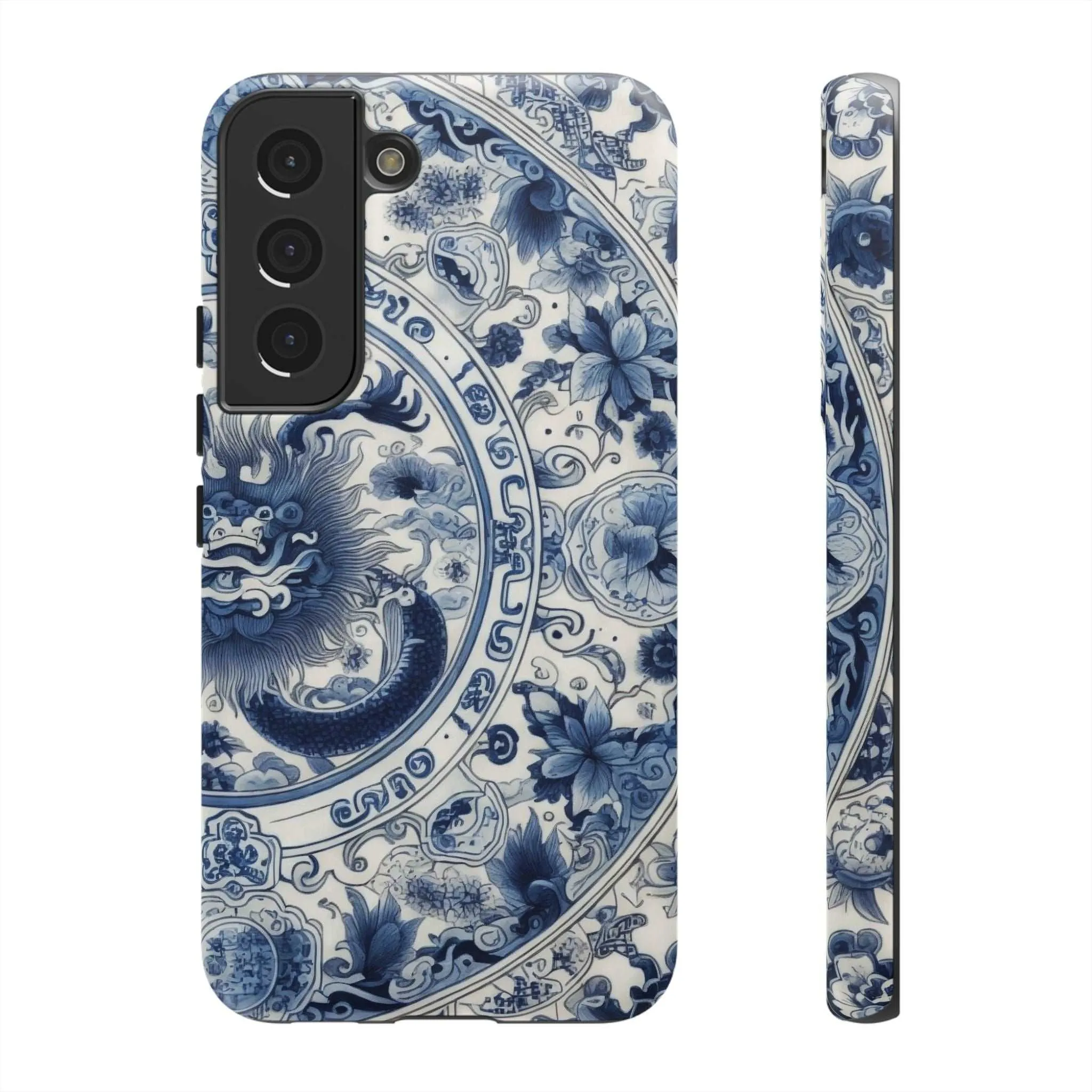 Get Ready to Take Your Cell Phone to the Next Level of Kitsch with this Blue and White Porcelain Look Dragon Case