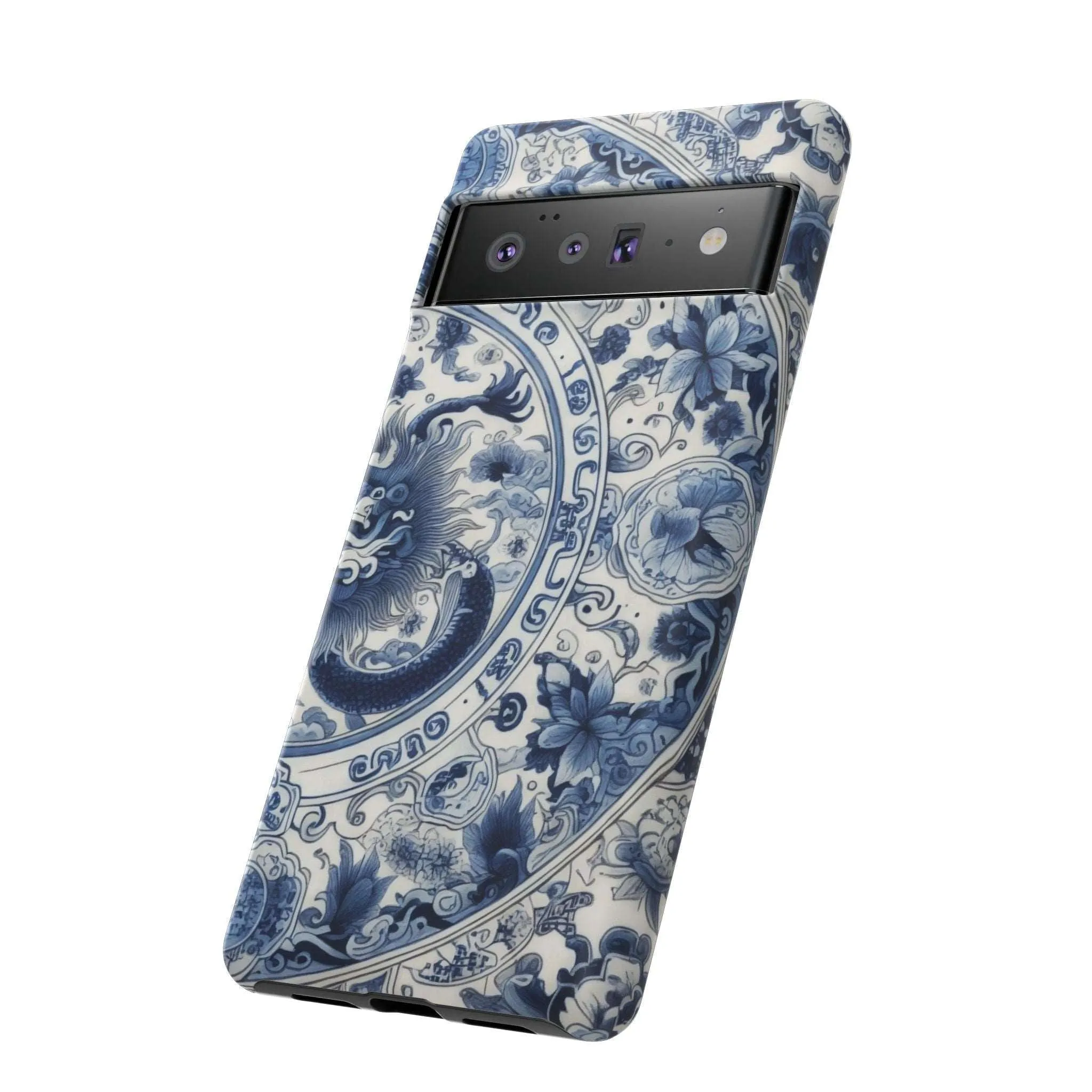 Get Ready to Take Your Cell Phone to the Next Level of Kitsch with this Blue and White Porcelain Look Dragon Case