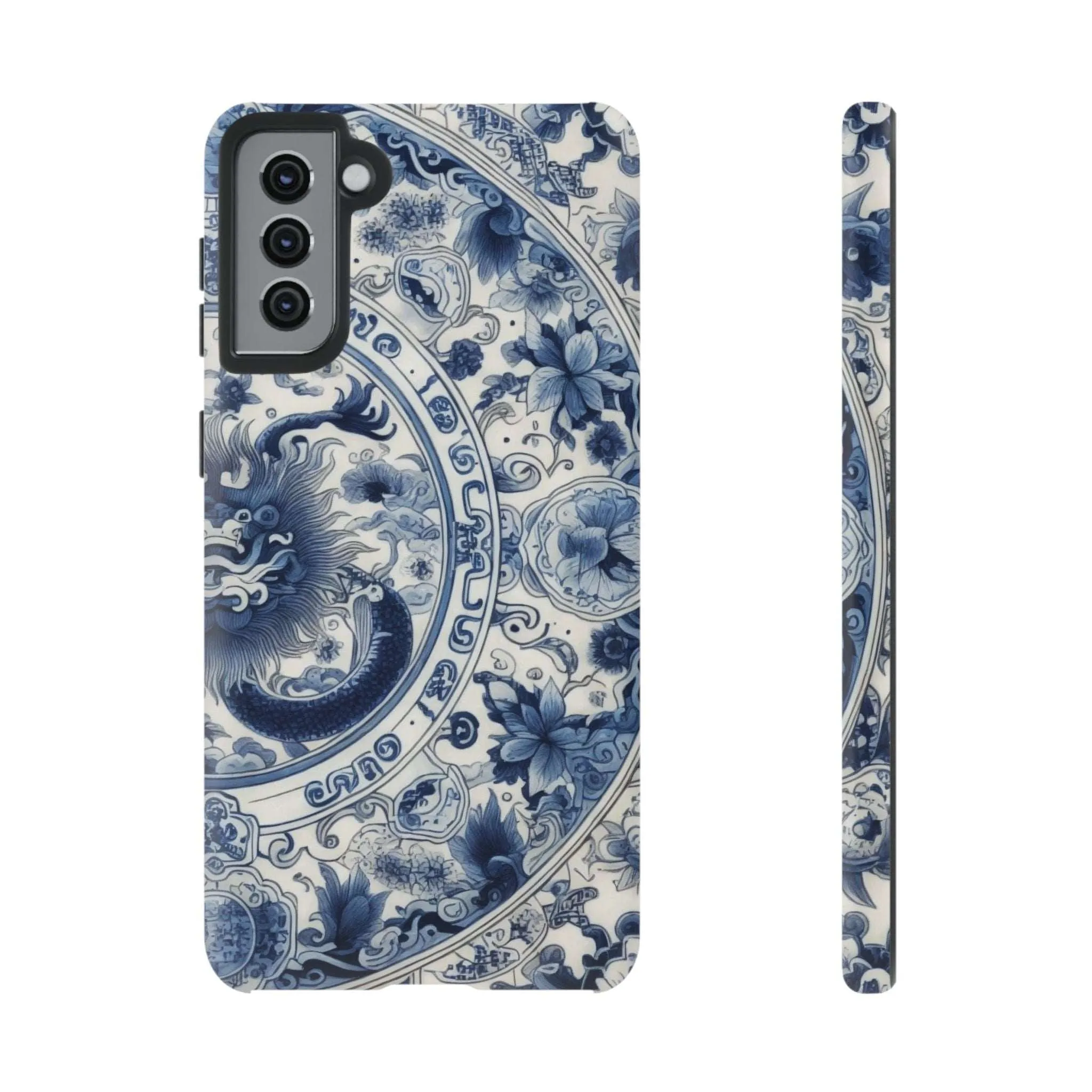 Get Ready to Take Your Cell Phone to the Next Level of Kitsch with this Blue and White Porcelain Look Dragon Case