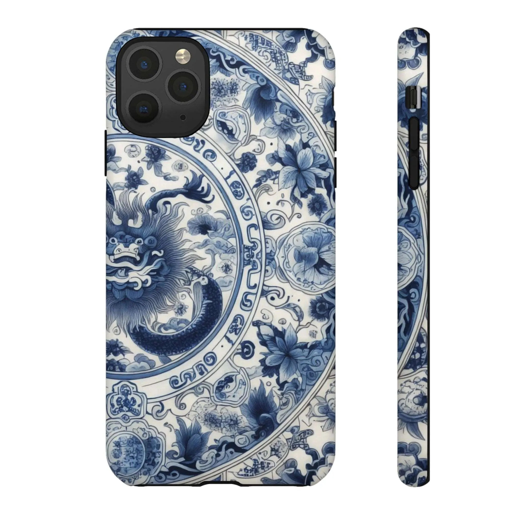 Get Ready to Take Your Cell Phone to the Next Level of Kitsch with this Blue and White Porcelain Look Dragon Case