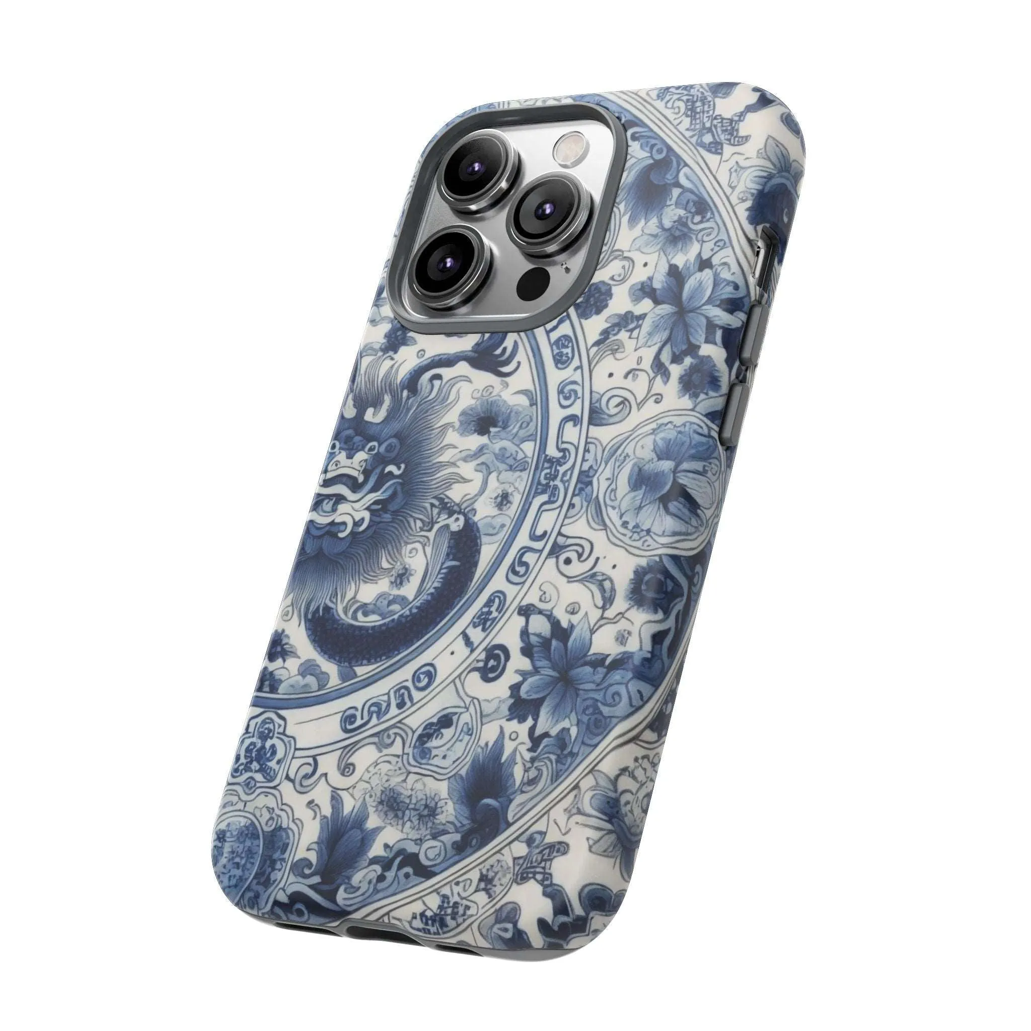 Get Ready to Take Your Cell Phone to the Next Level of Kitsch with this Blue and White Porcelain Look Dragon Case