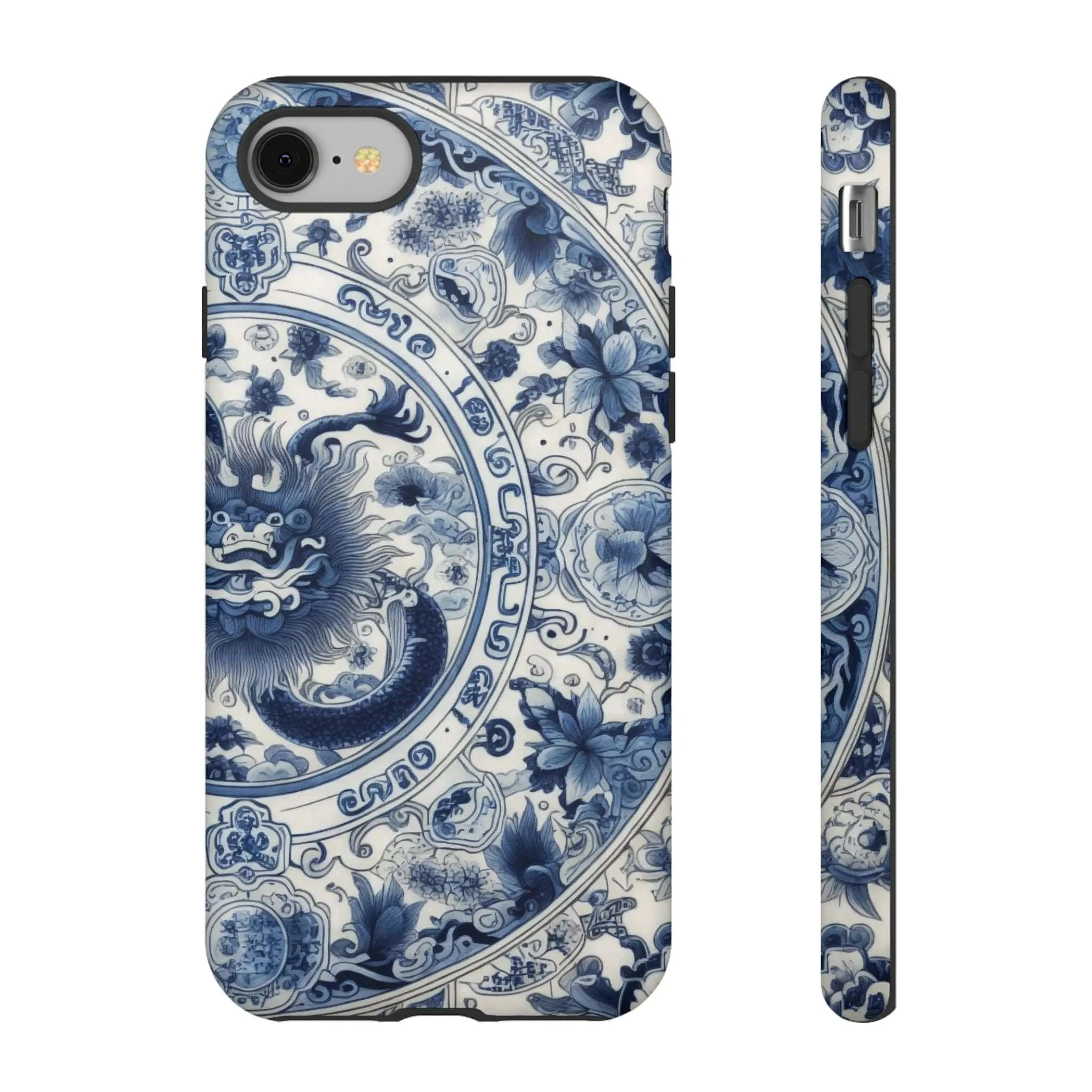 Get Ready to Take Your Cell Phone to the Next Level of Kitsch with this Blue and White Porcelain Look Dragon Case